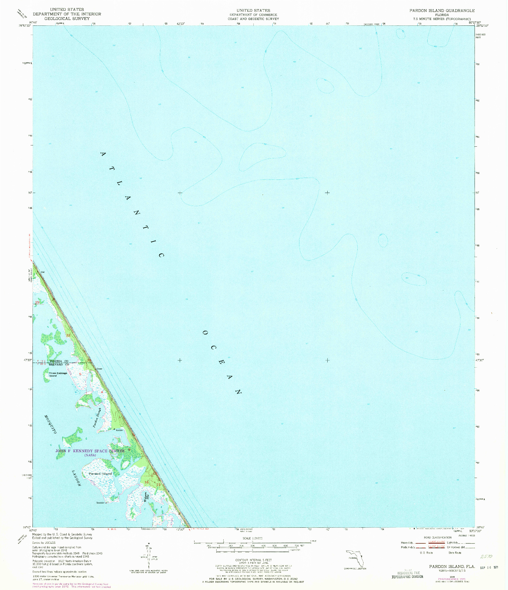 USGS 1:24000-SCALE QUADRANGLE FOR PARDON ISLAND, FL 1949