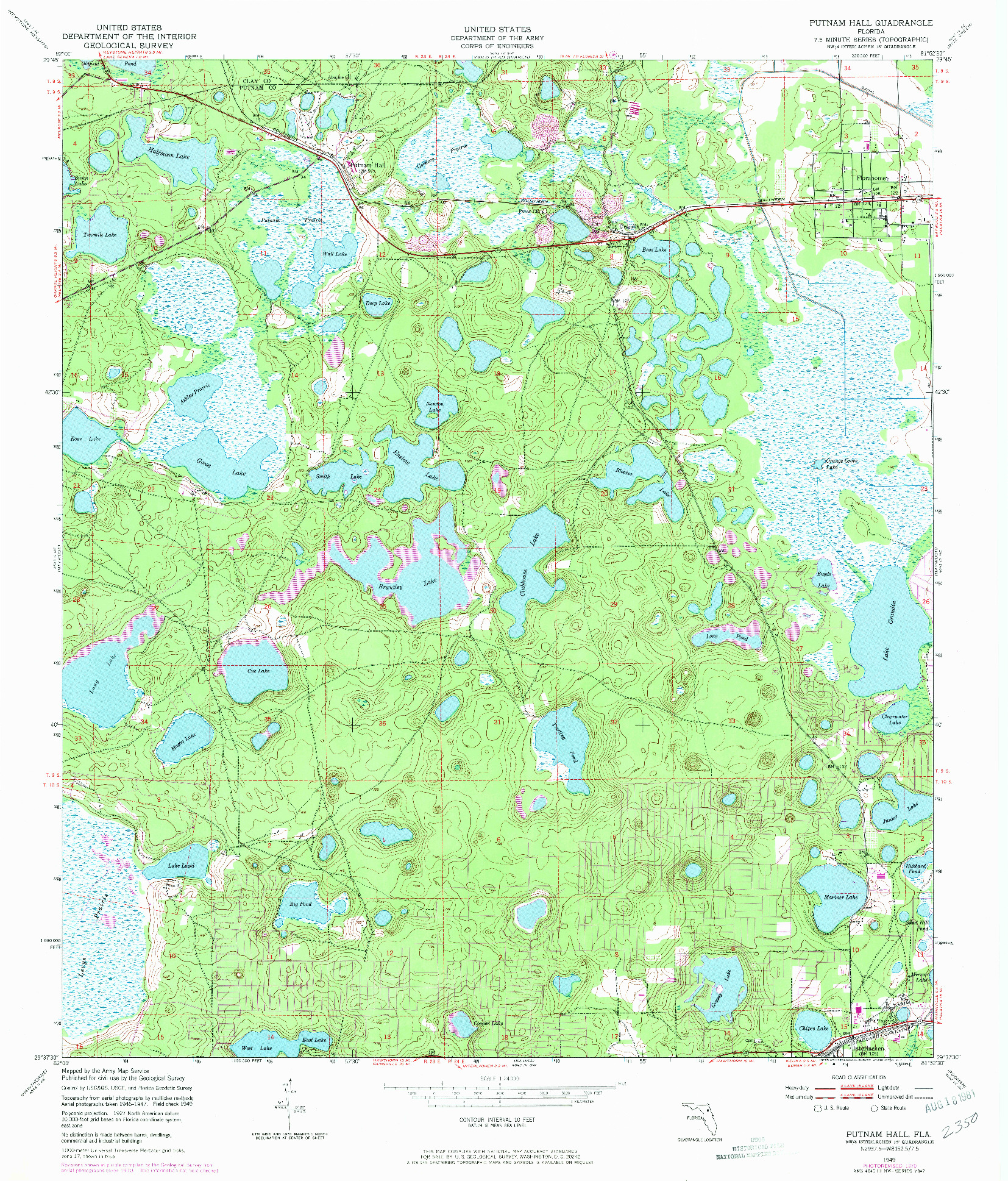 USGS 1:24000-SCALE QUADRANGLE FOR PUTNAM HALL, FL 1949