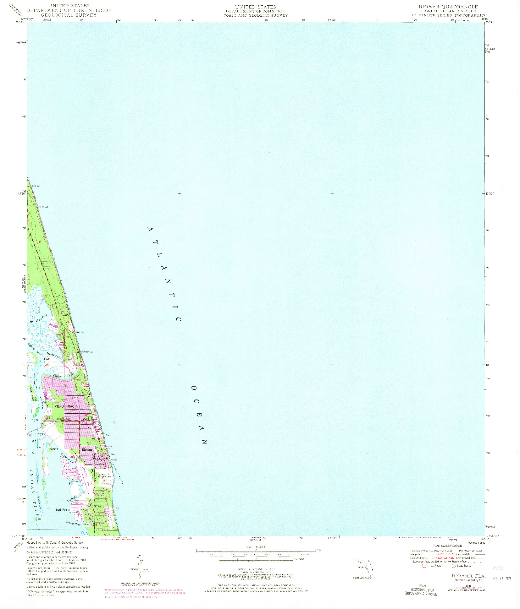 USGS 1:24000-SCALE QUADRANGLE FOR RIOMAR, FL 1948