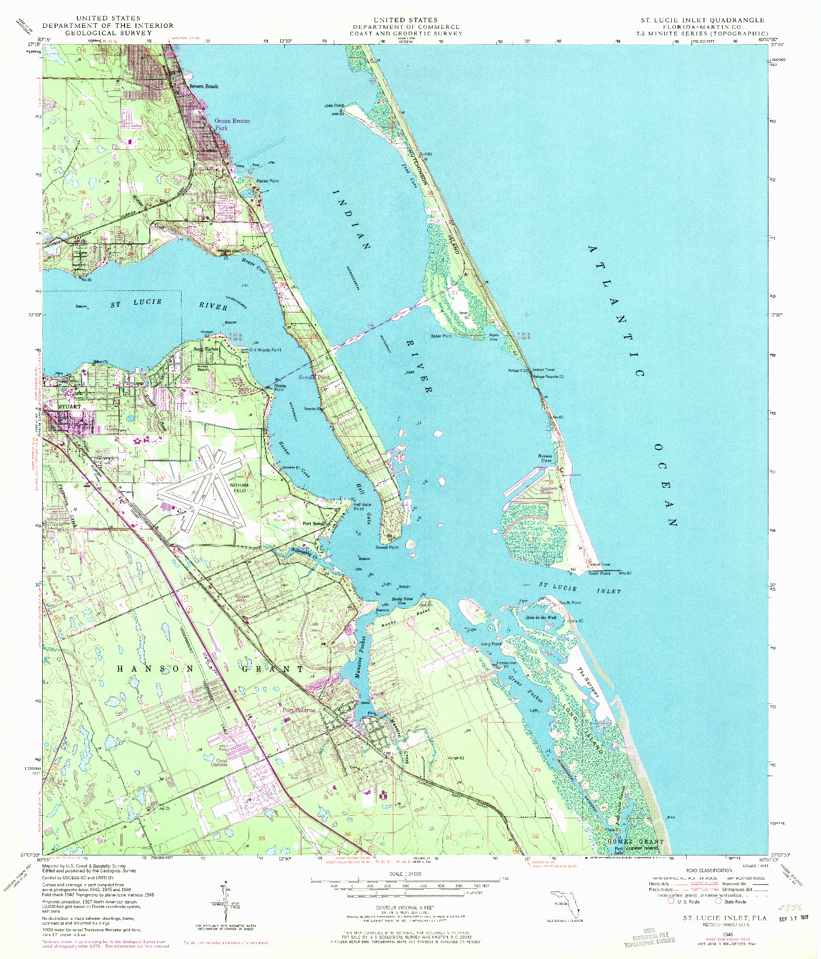 USGS 1:24000-SCALE QUADRANGLE FOR ST. LUCIE INLET, FL 1948