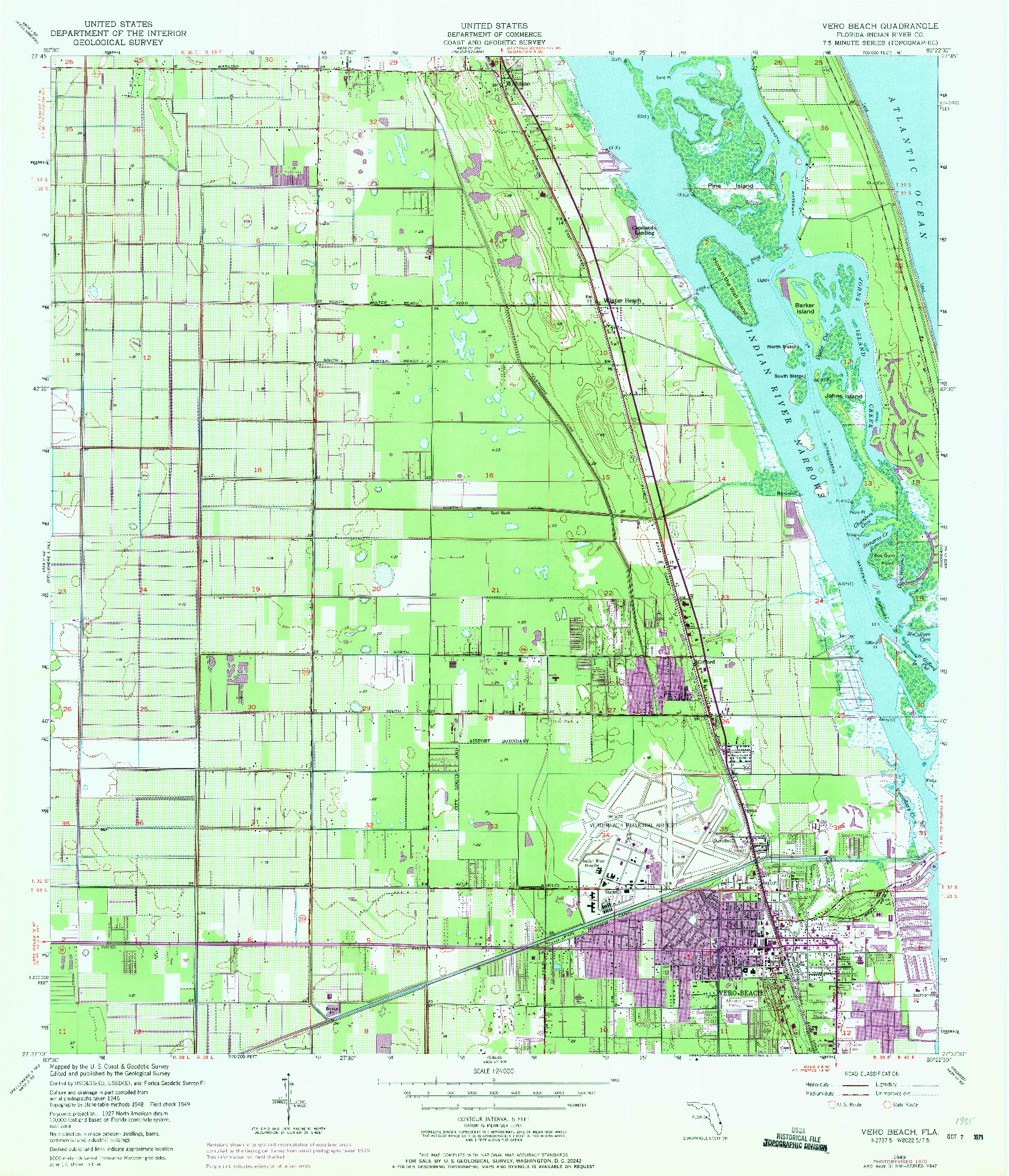 USGS 1:24000-SCALE QUADRANGLE FOR VERO BEACH, FL 1949