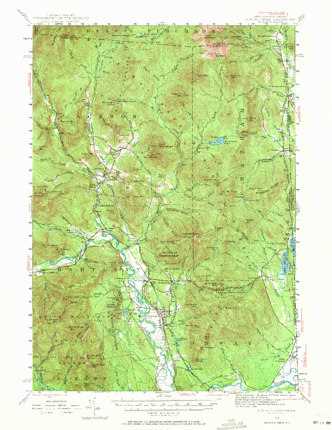 USGS 1:62500-SCALE QUADRANGLE FOR NORTH CONWAY, NH 1942