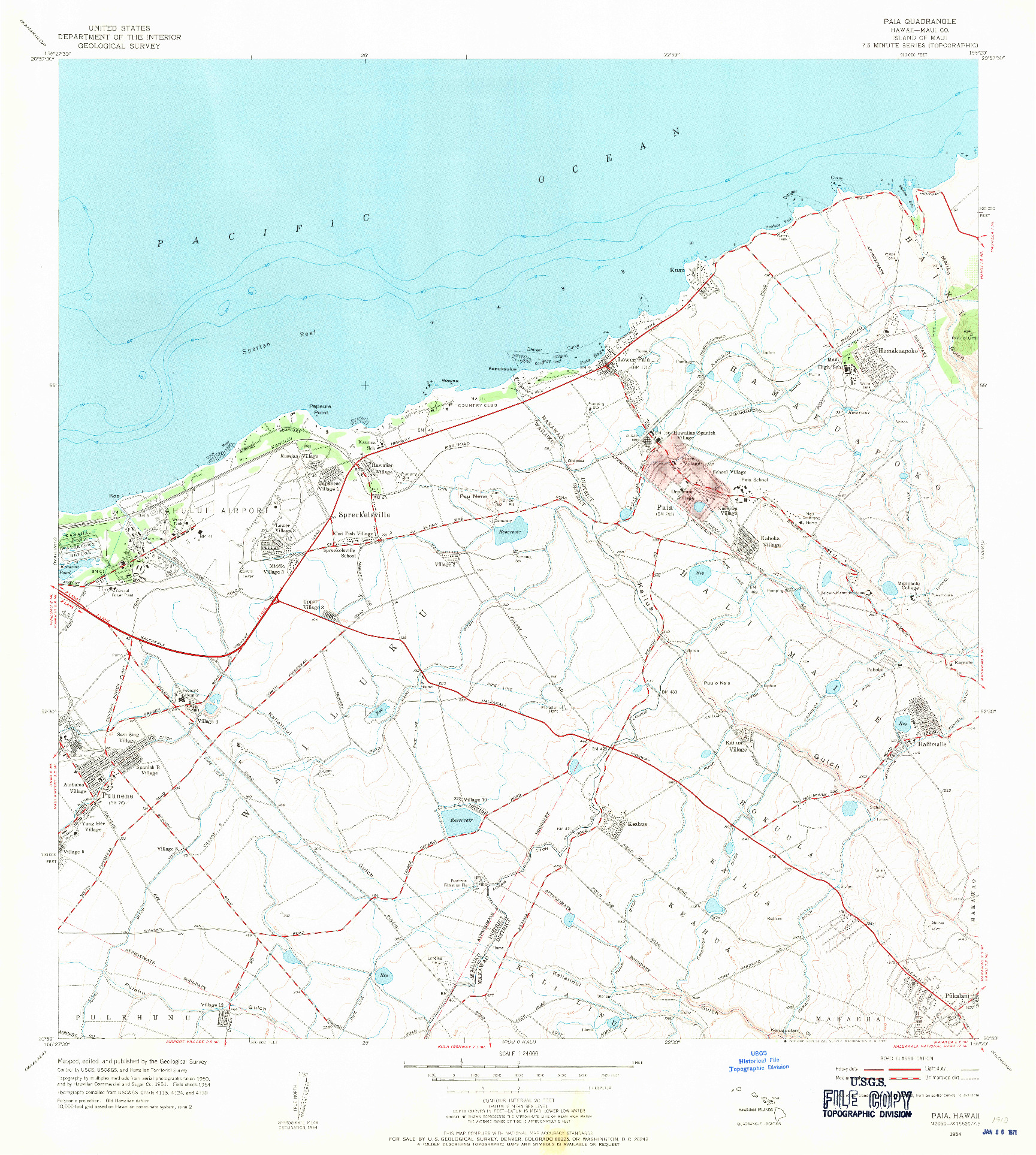 USGS 1:24000-SCALE QUADRANGLE FOR PAIA, HI 1954