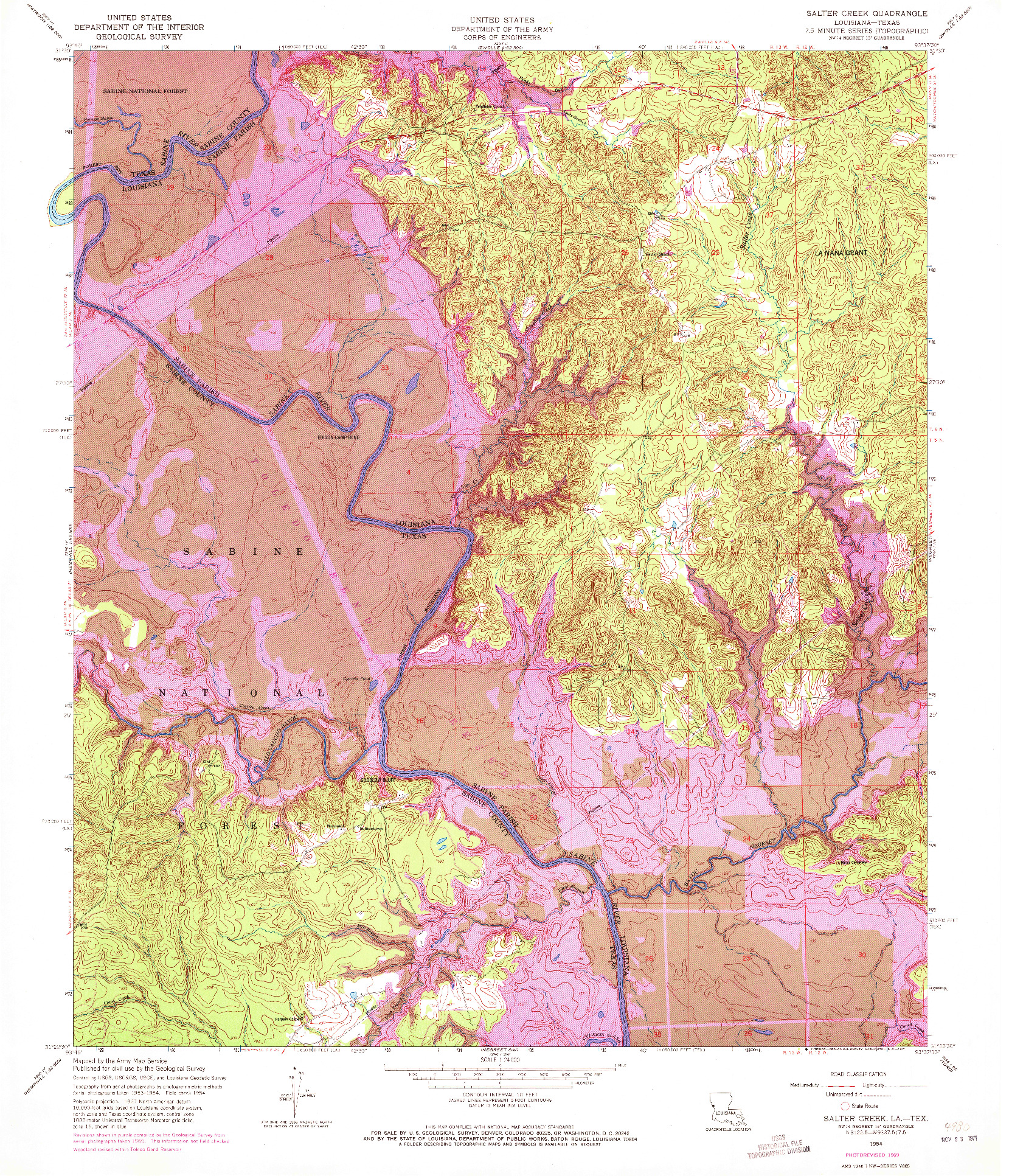 USGS 1:24000-SCALE QUADRANGLE FOR SALTER CREEK, LA 1954