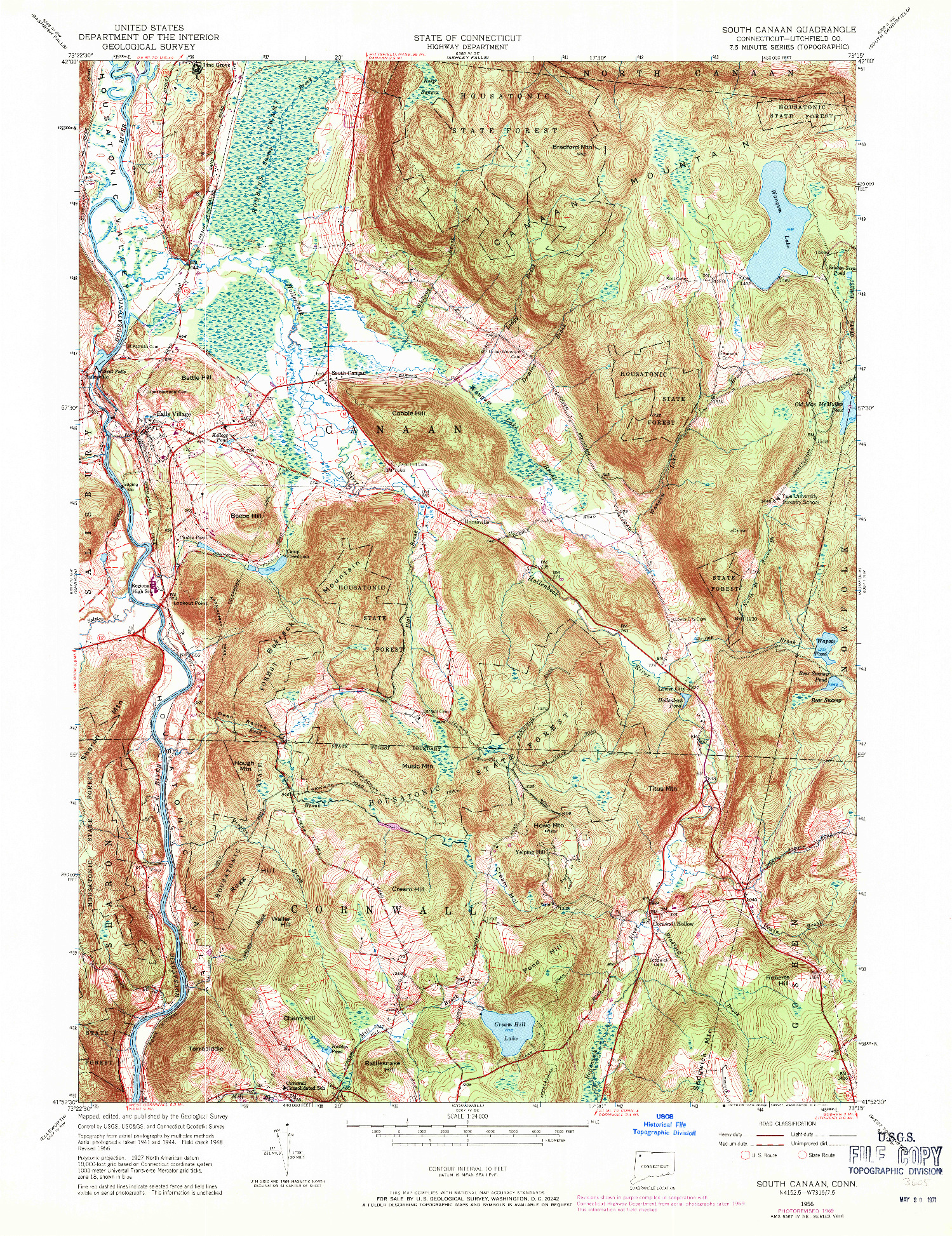 USGS 1:24000-SCALE QUADRANGLE FOR SOUTH CANAAN, CT 1956