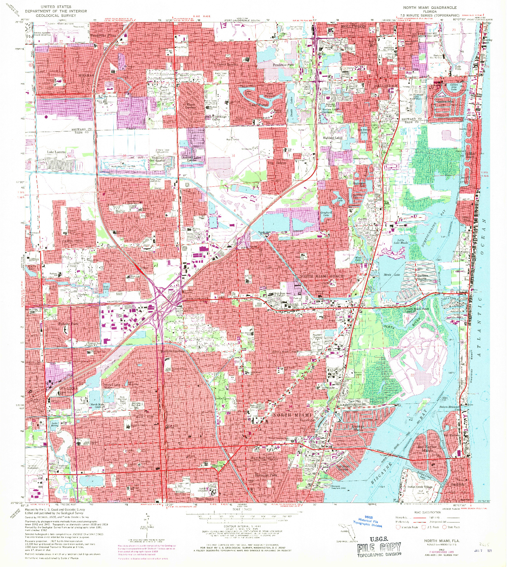 USGS 1:24000-SCALE QUADRANGLE FOR NORTH MIAMI, FL 1962