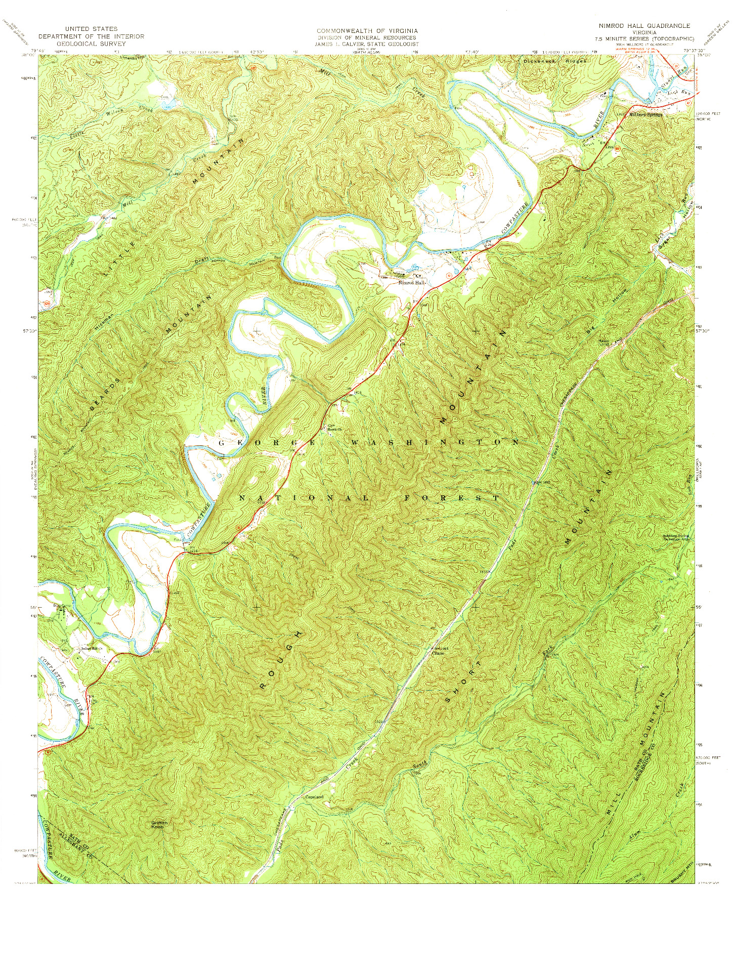 USGS 1:24000-SCALE QUADRANGLE FOR NIMROD HALL, VA 1969