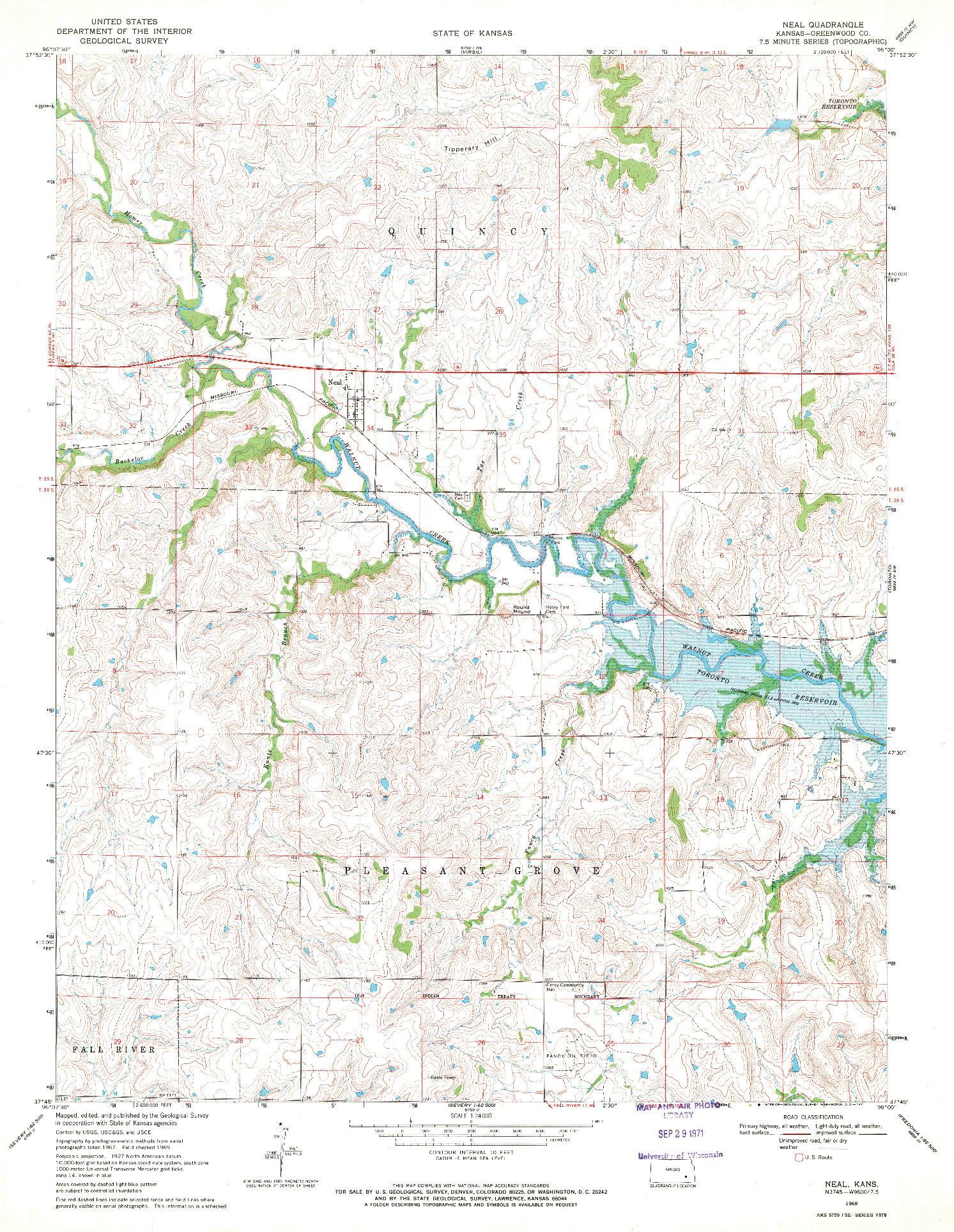 USGS 1:24000-SCALE QUADRANGLE FOR NEAL, KS 1969