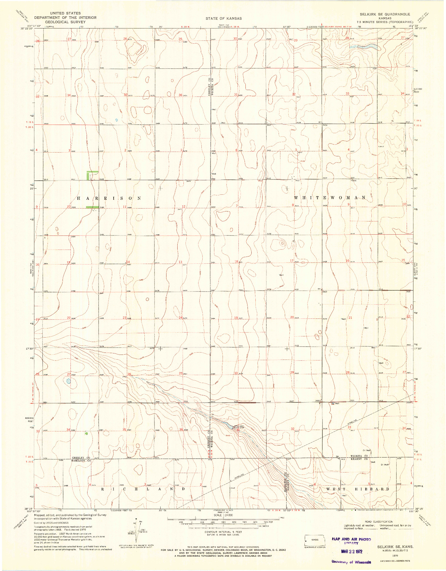 USGS 1:24000-SCALE QUADRANGLE FOR SELKIRK SE, KS 1970