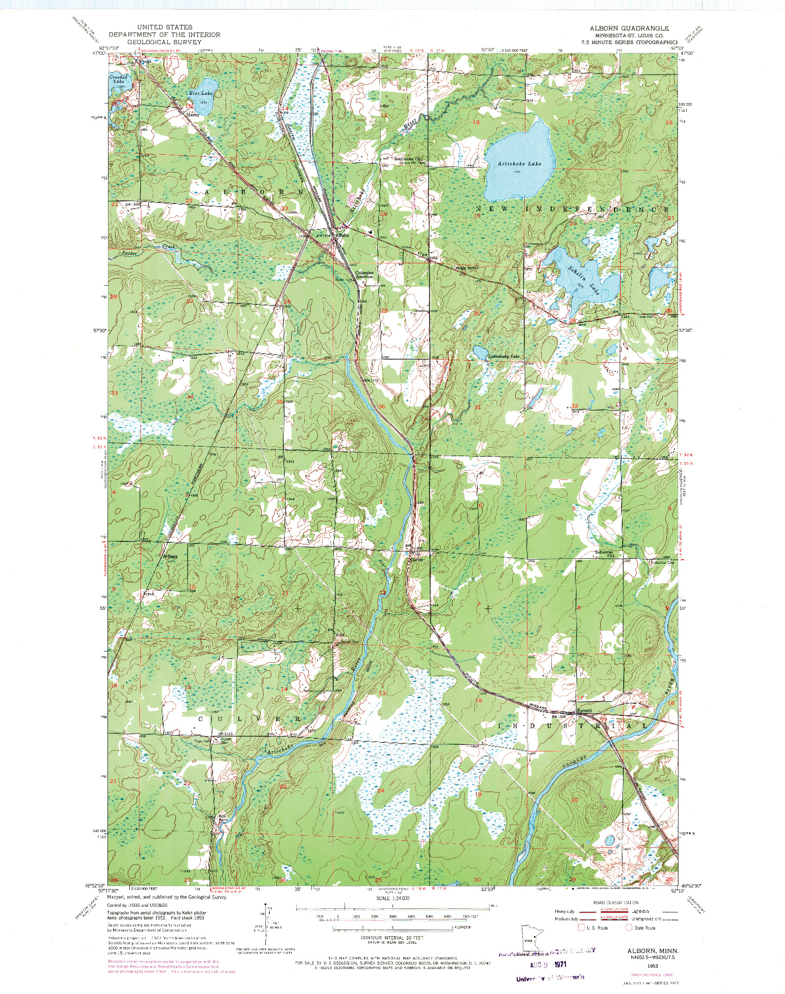 USGS 1:24000-SCALE QUADRANGLE FOR ALBORN, MN 1953