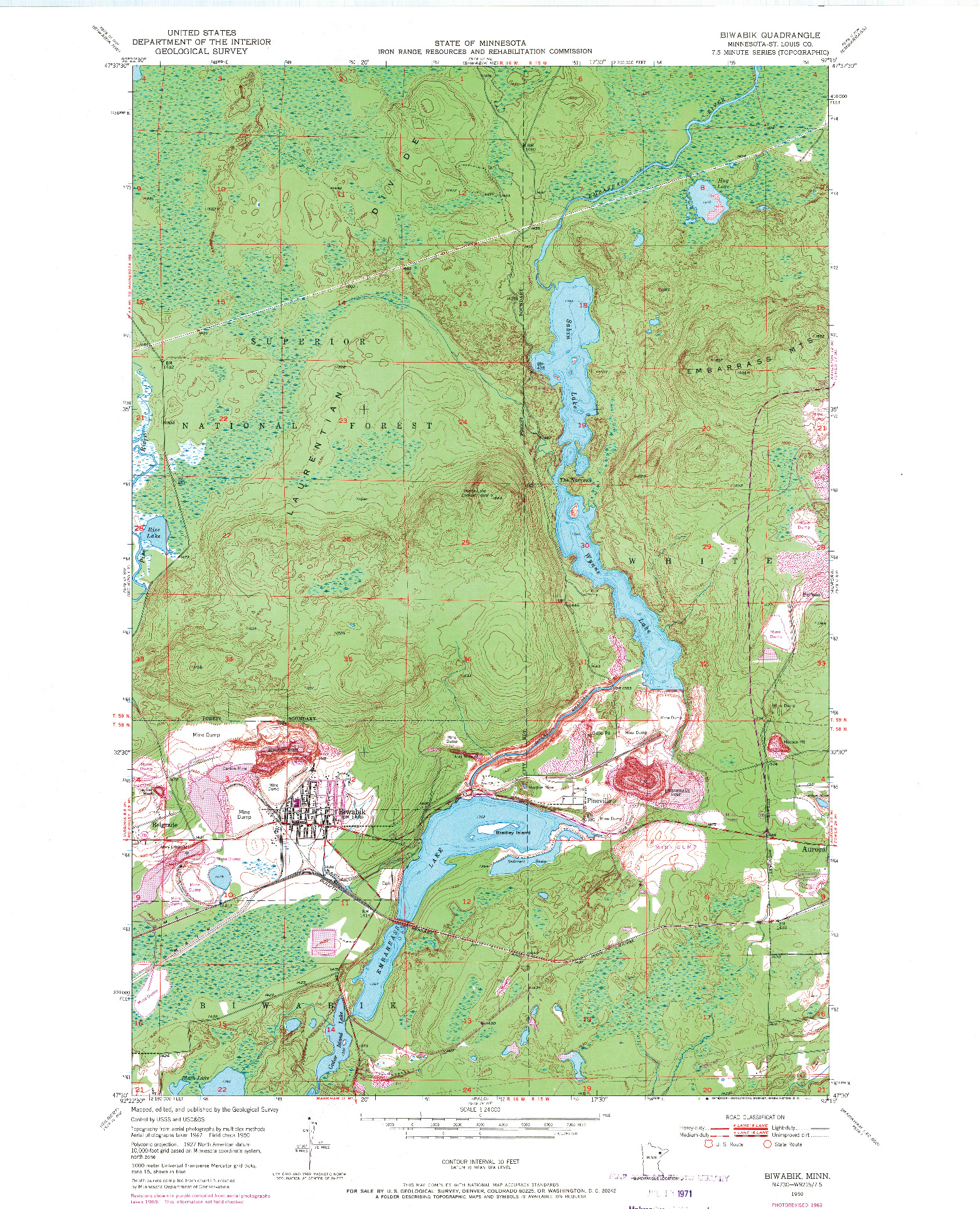 USGS 1:24000-SCALE QUADRANGLE FOR BIWABIK, MN 1950