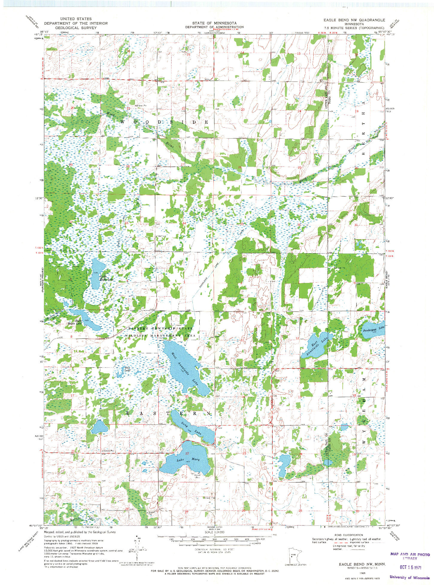 USGS 1:24000-SCALE QUADRANGLE FOR EAGLE BEND NW, MN 1969