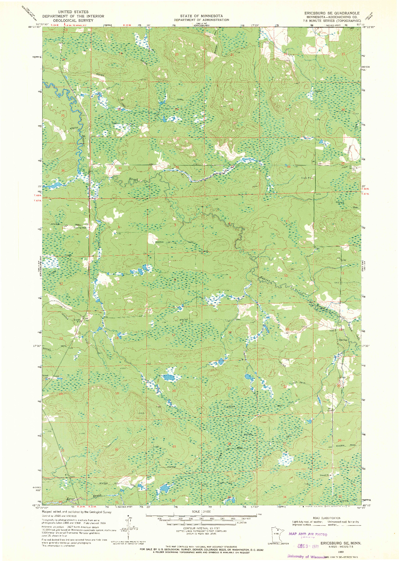 USGS 1:24000-SCALE QUADRANGLE FOR ERICSBURG SE, MN 1969