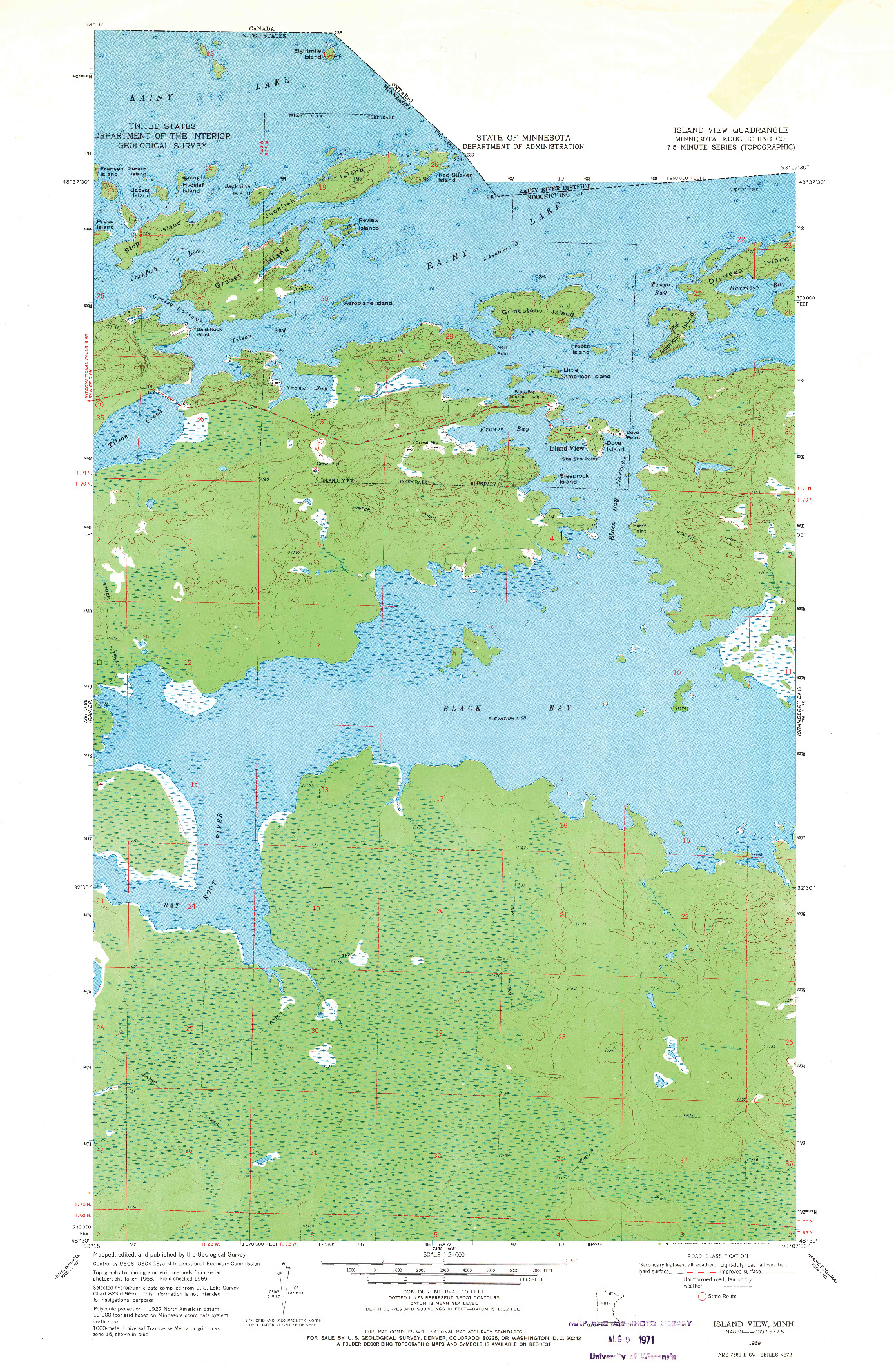 USGS 1:24000-SCALE QUADRANGLE FOR ISLAND VIEW, MN 1969