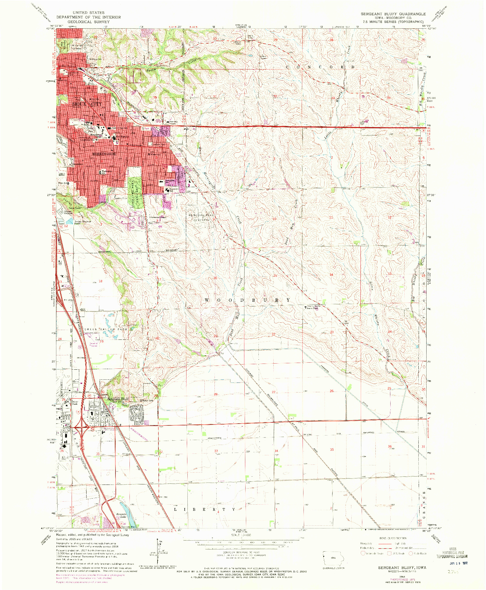 USGS 1:24000-SCALE QUADRANGLE FOR SERGEANT BLUFF, IA 1964