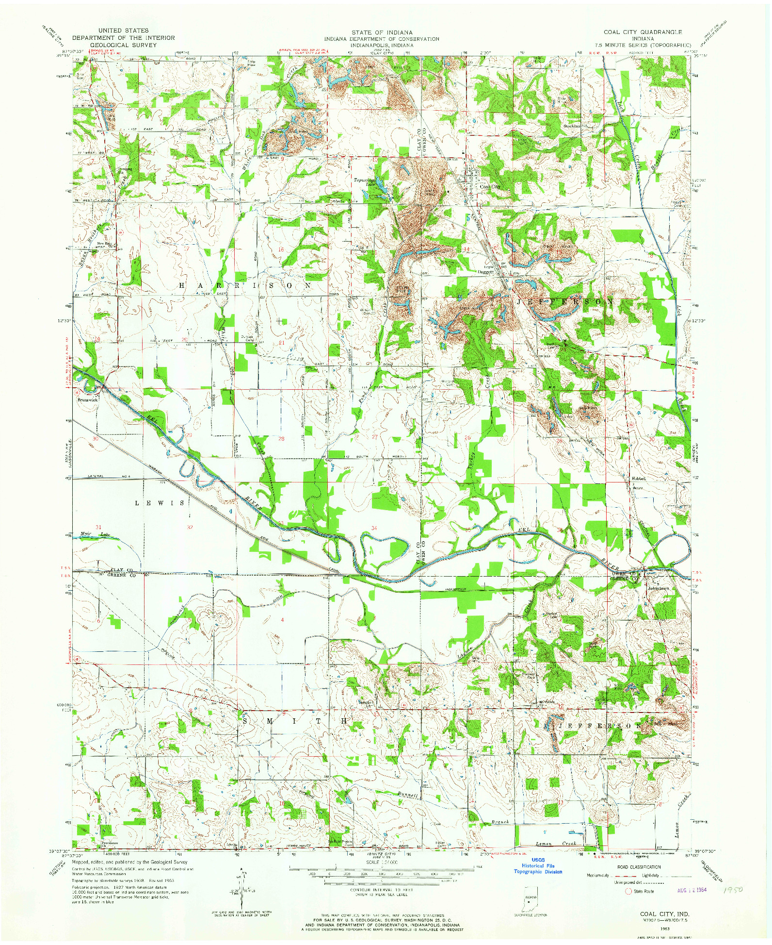 USGS 1:24000-SCALE QUADRANGLE FOR COAL CITY, IN 1963