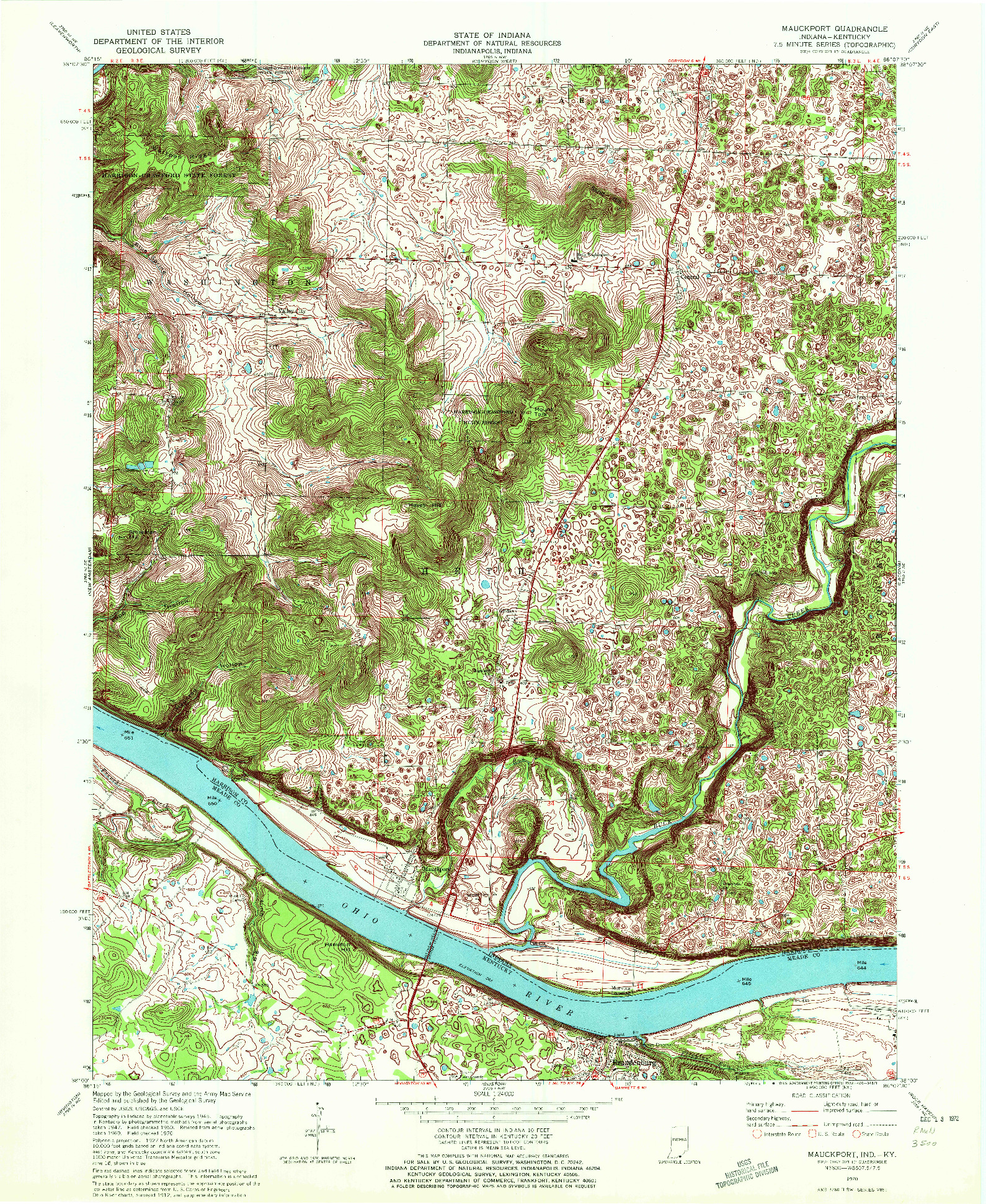 USGS 1:24000-SCALE QUADRANGLE FOR MAUCKPORT, IN 1970