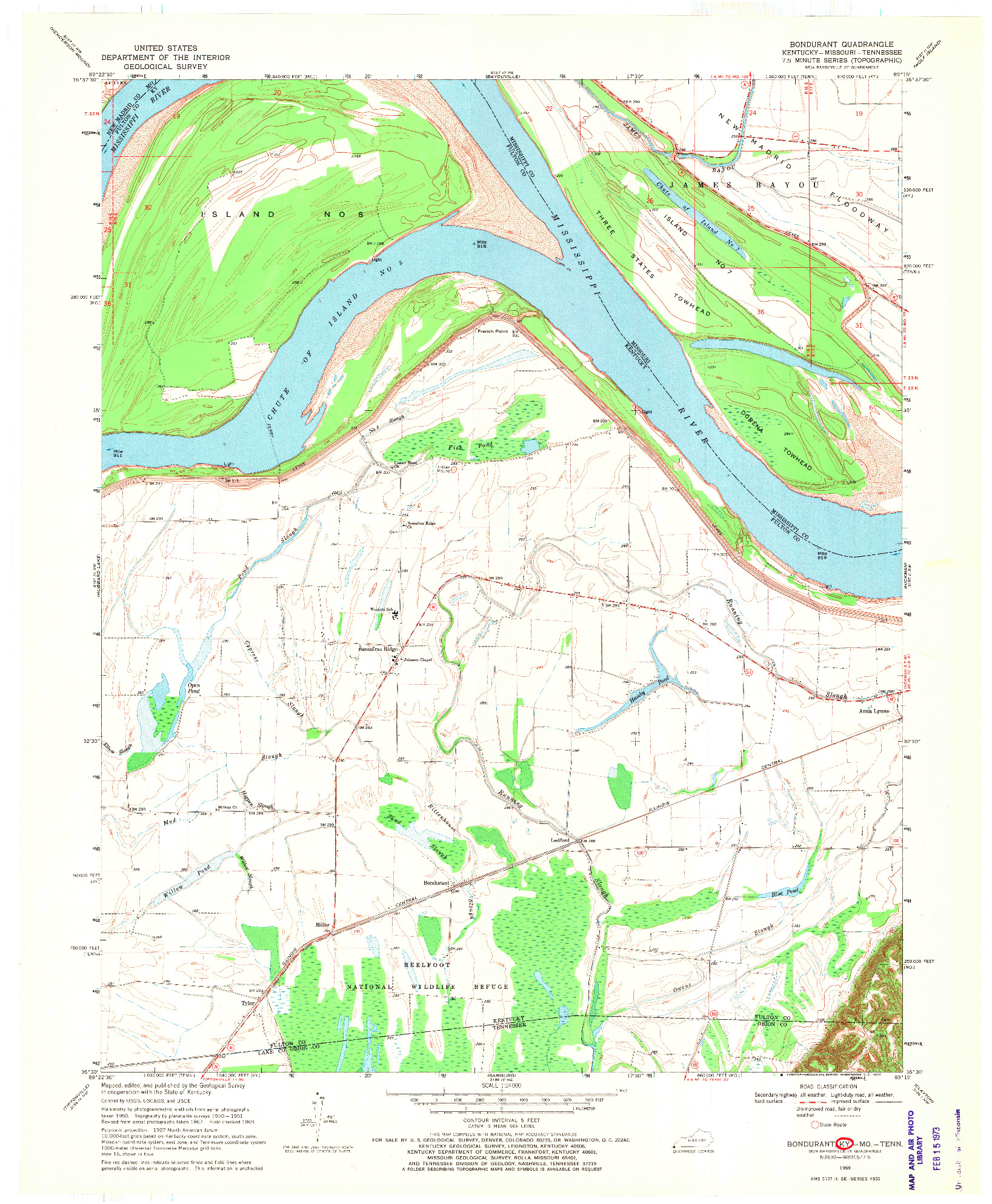USGS 1:24000-SCALE QUADRANGLE FOR BONDURANT, KY 1969