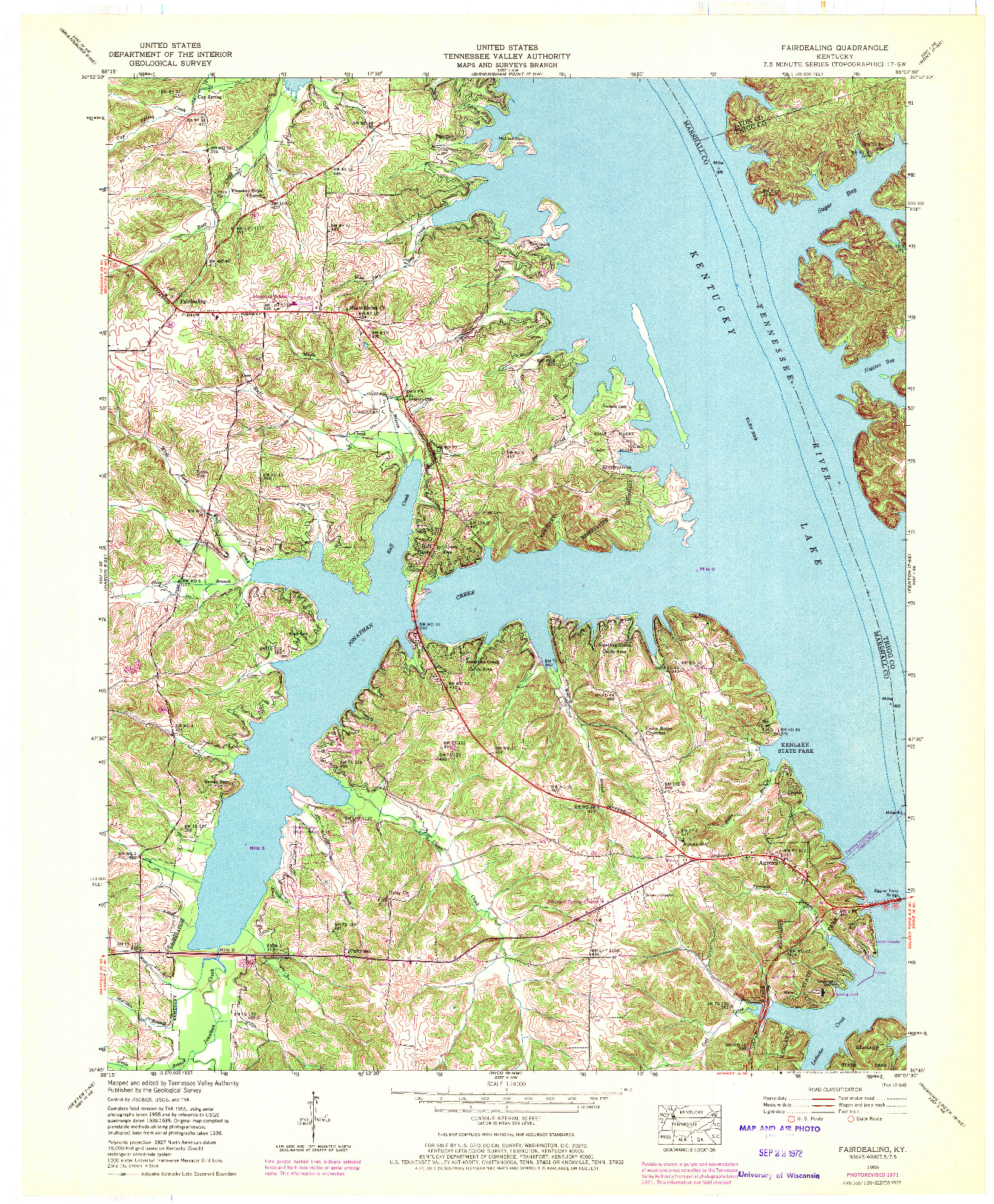 USGS 1:24000-SCALE QUADRANGLE FOR FAIRDEALING, KY 1955