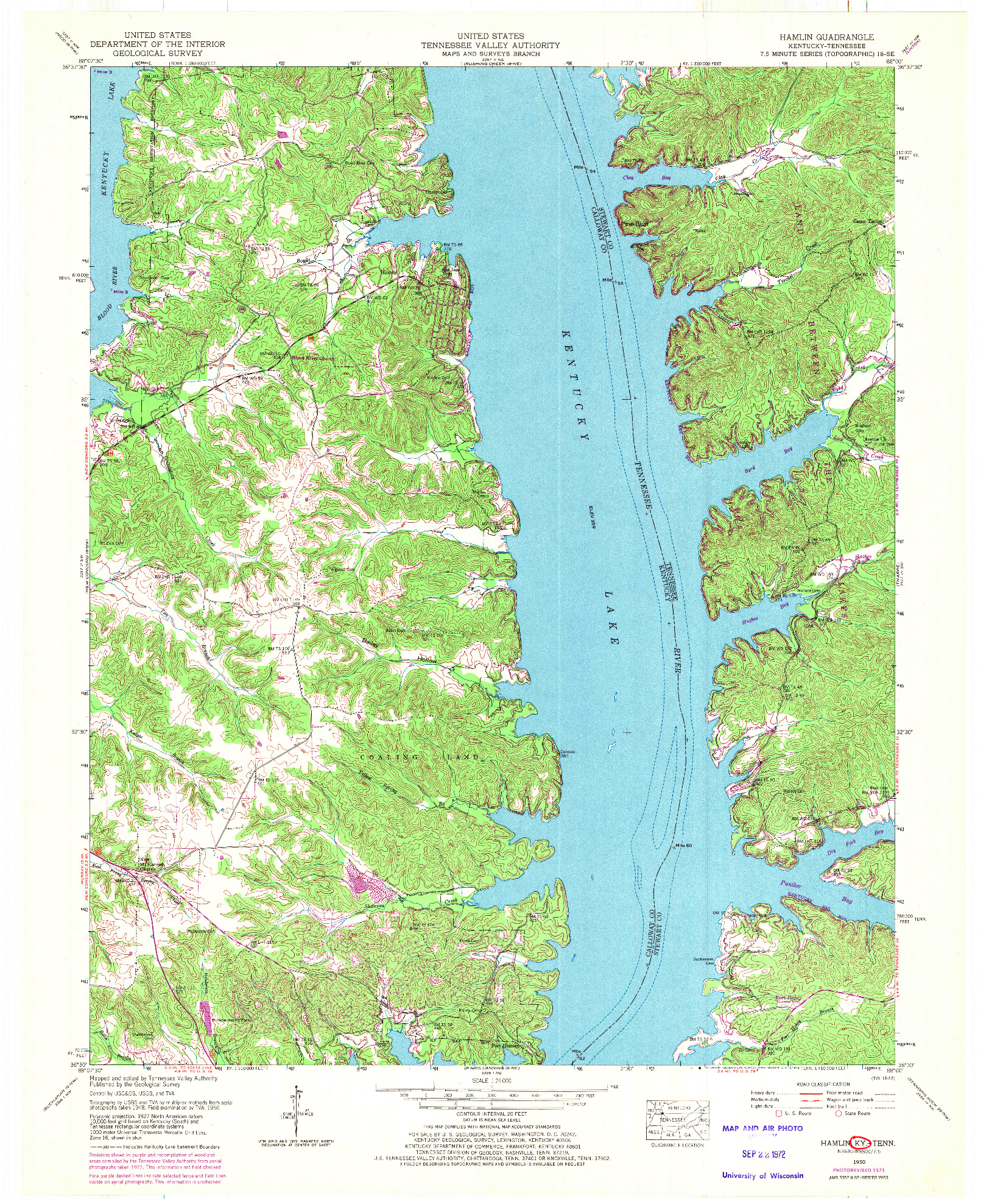 USGS 1:24000-SCALE QUADRANGLE FOR HAMLIN, KY 1950