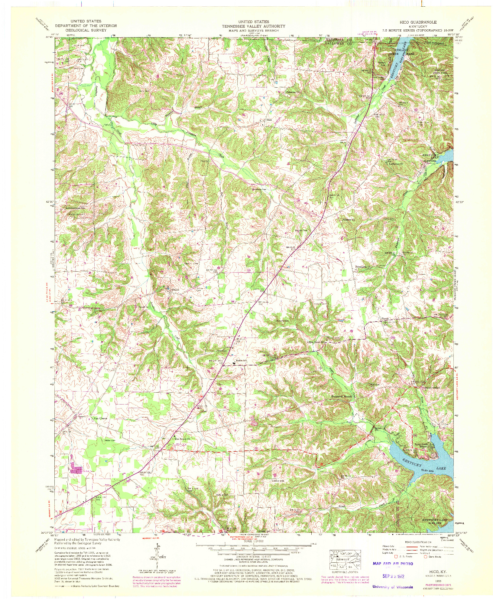 USGS 1:24000-SCALE QUADRANGLE FOR HICO, KY 1955