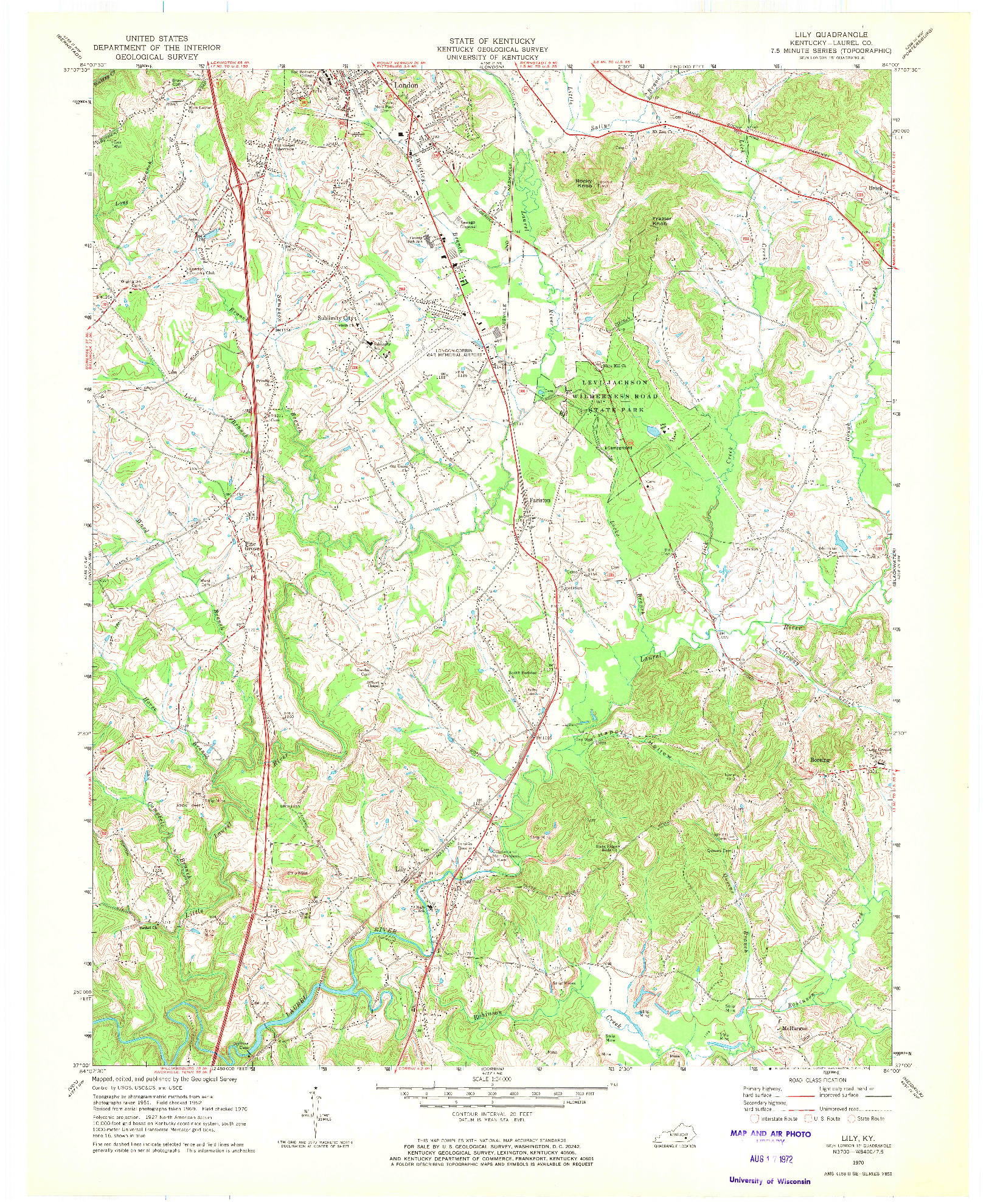 USGS 1:24000-SCALE QUADRANGLE FOR LILY, KY 1970