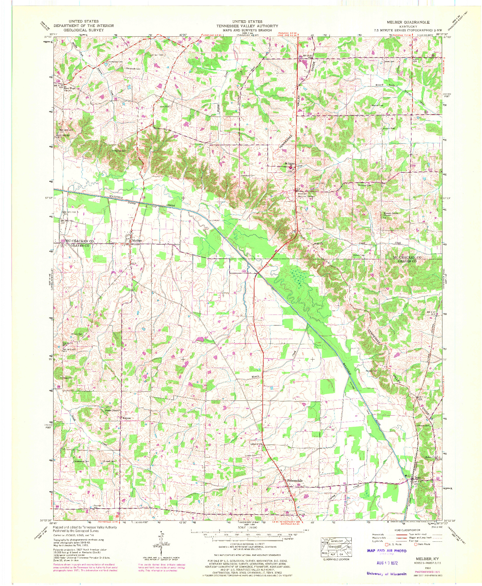USGS 1:24000-SCALE QUADRANGLE FOR MELBER, KY 1951