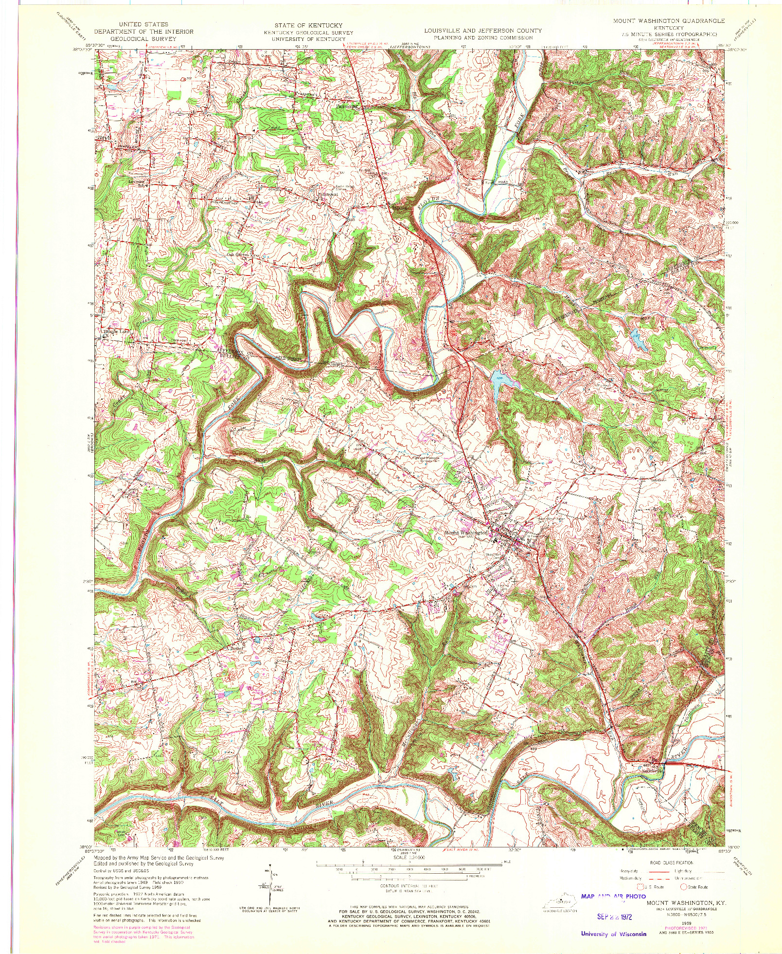 USGS 1:24000-SCALE QUADRANGLE FOR MOUNT WASHINGTON, KY 1959