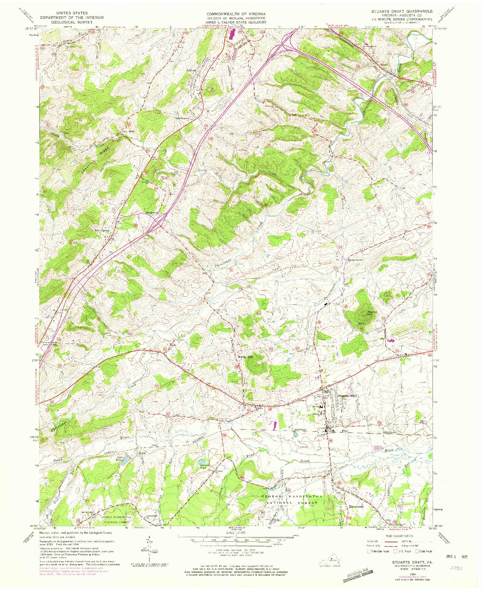 USGS 1:24000-SCALE QUADRANGLE FOR STUARTS DRAFT, VA 1964