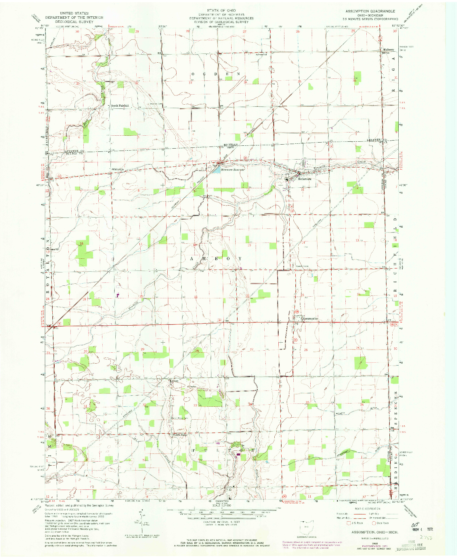 USGS 1:24000-SCALE QUADRANGLE FOR ASSUMPTION, OH 1960