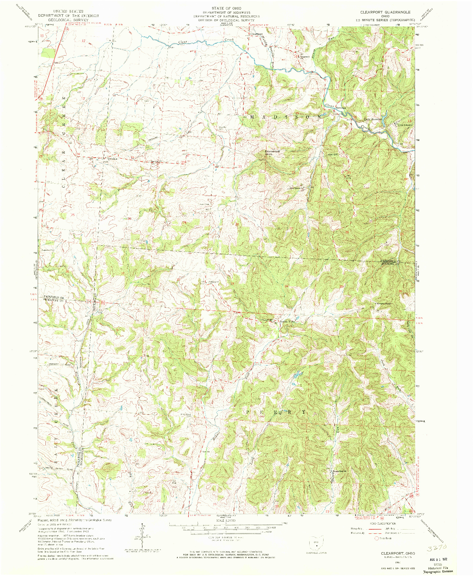 USGS 1:24000-SCALE QUADRANGLE FOR CLEARPORT, OH 1961
