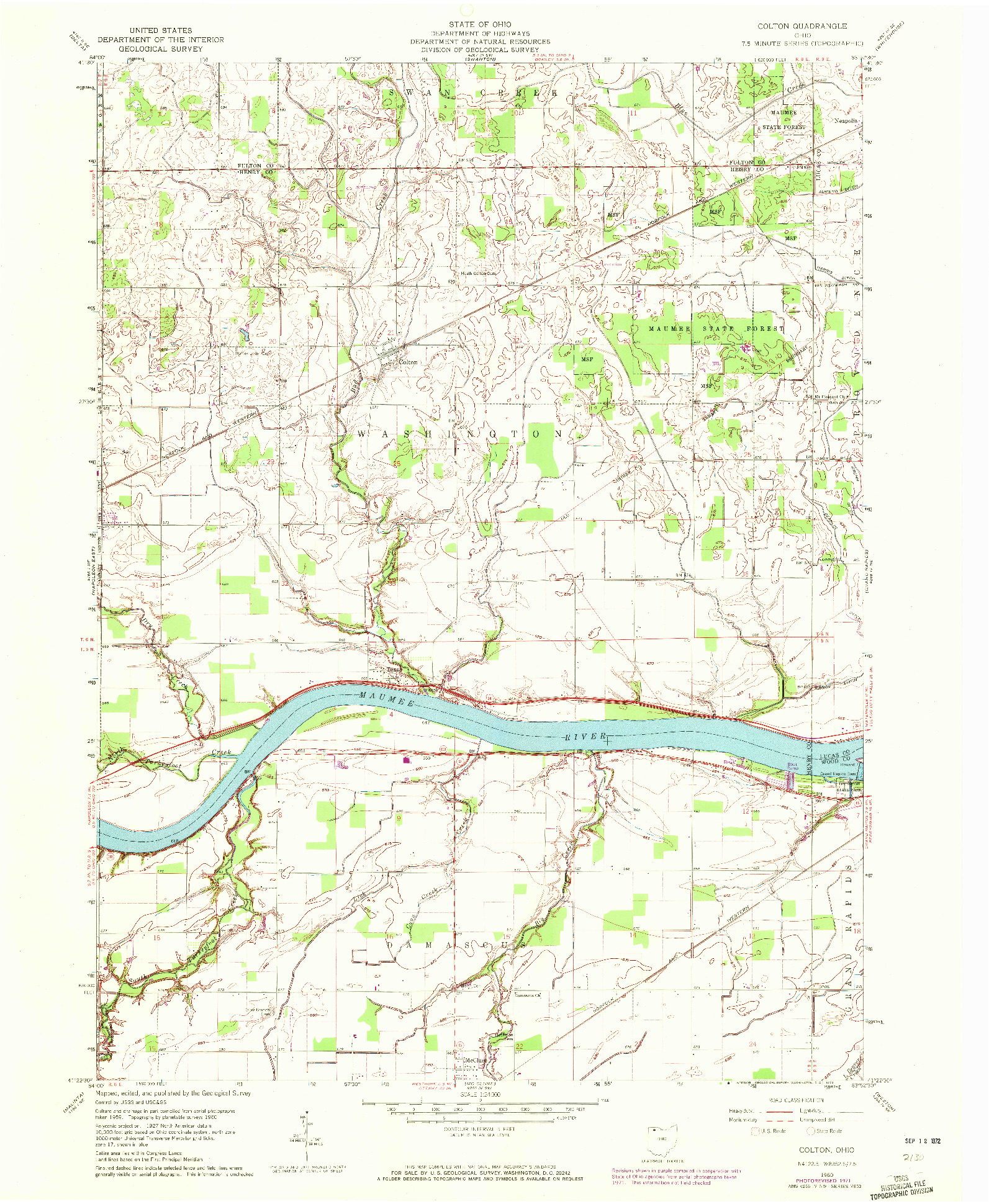 USGS 1:24000-SCALE QUADRANGLE FOR COLTON, OH 1960