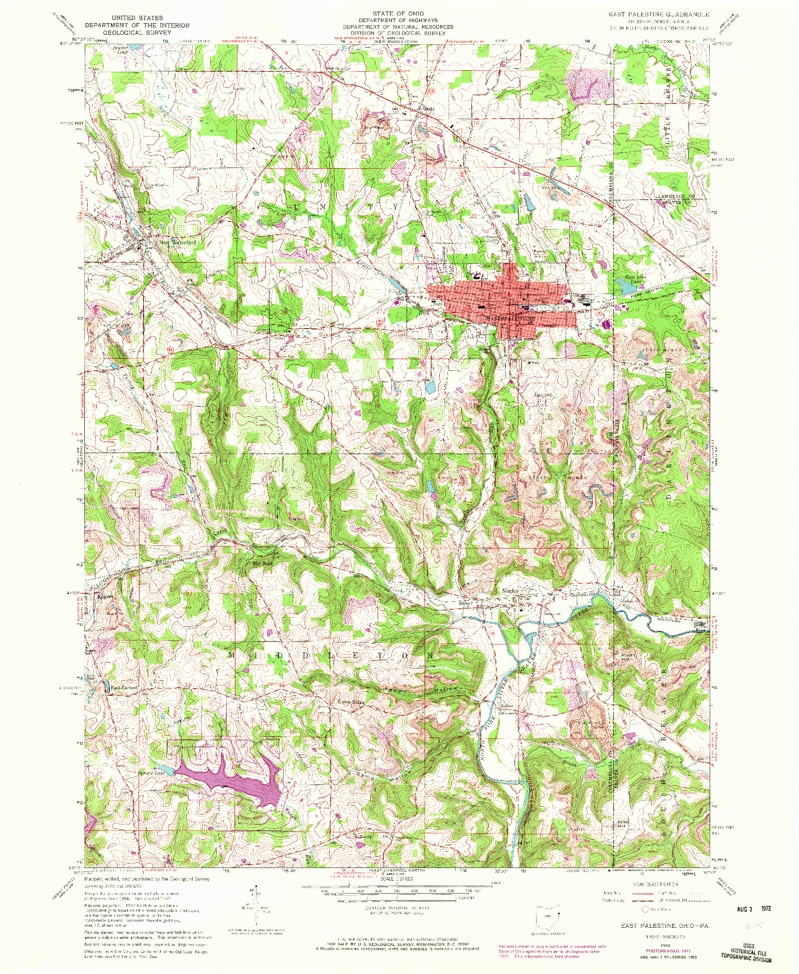 USGS 1:24000-SCALE QUADRANGLE FOR EAST PALESTINE, OH 1960