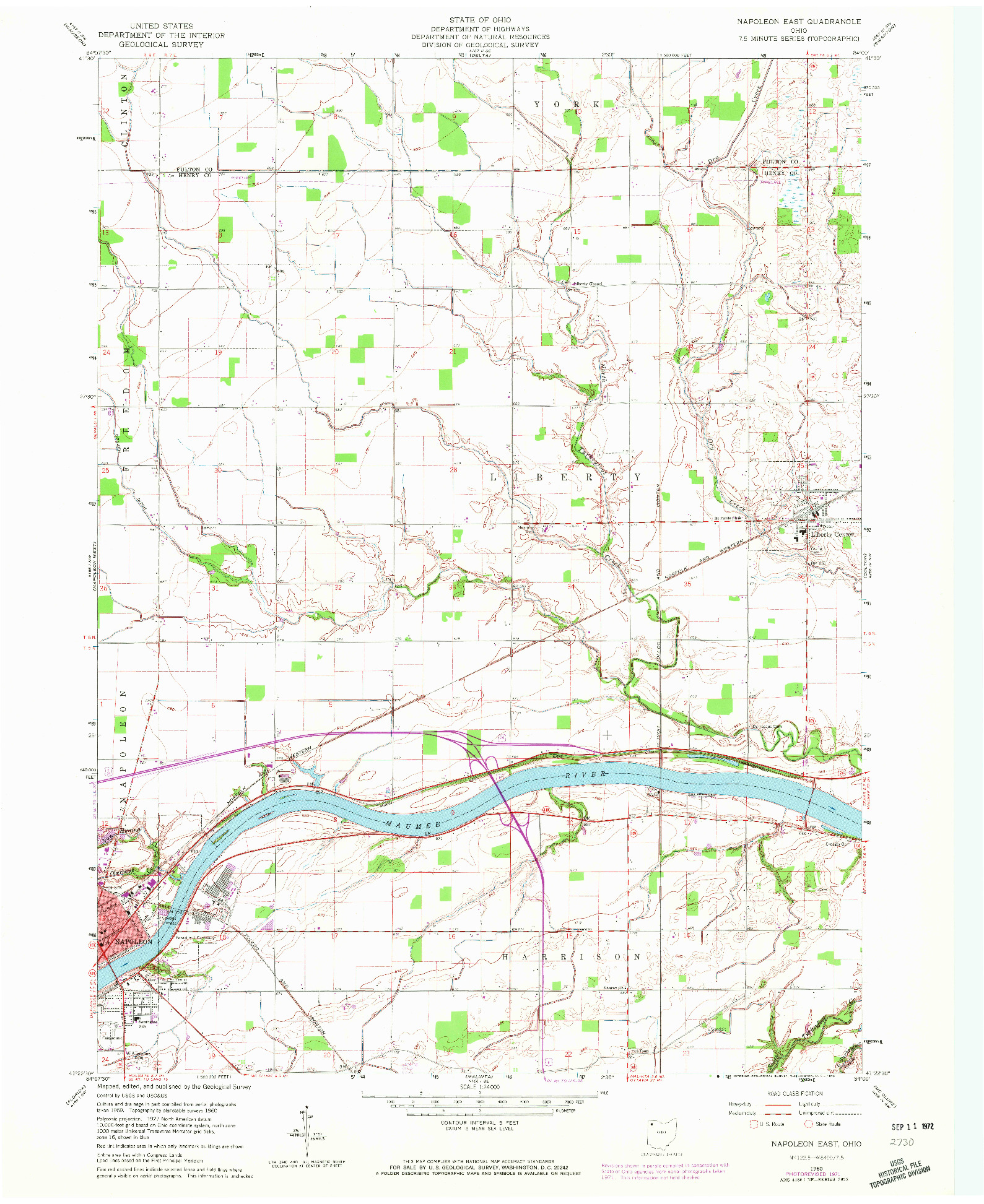 USGS 1:24000-SCALE QUADRANGLE FOR NAPOLEON EAST, OH 1960