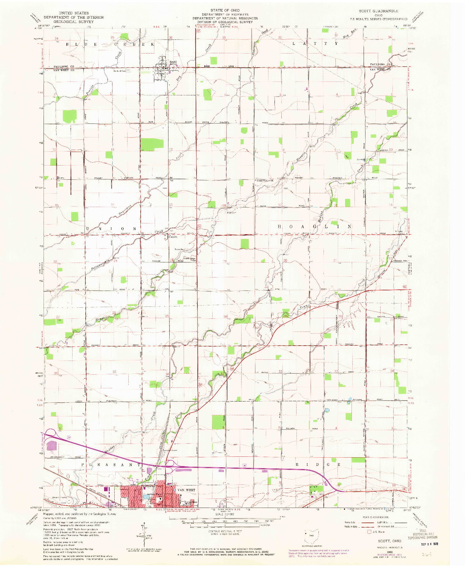 USGS 1:24000-SCALE QUADRANGLE FOR SCOTT, OH 1960