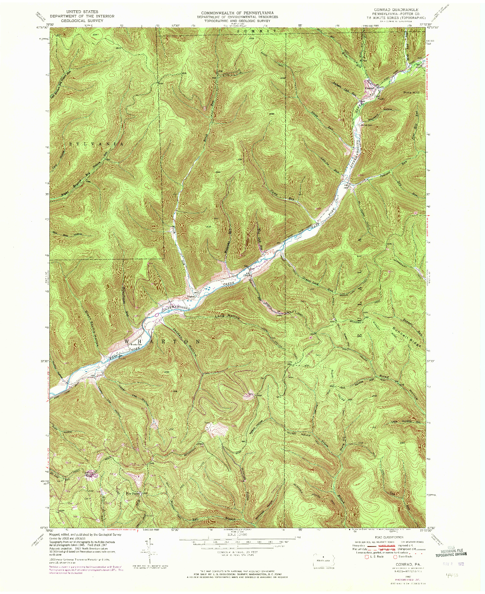 USGS 1:24000-SCALE QUADRANGLE FOR CONRAD, PA 1947