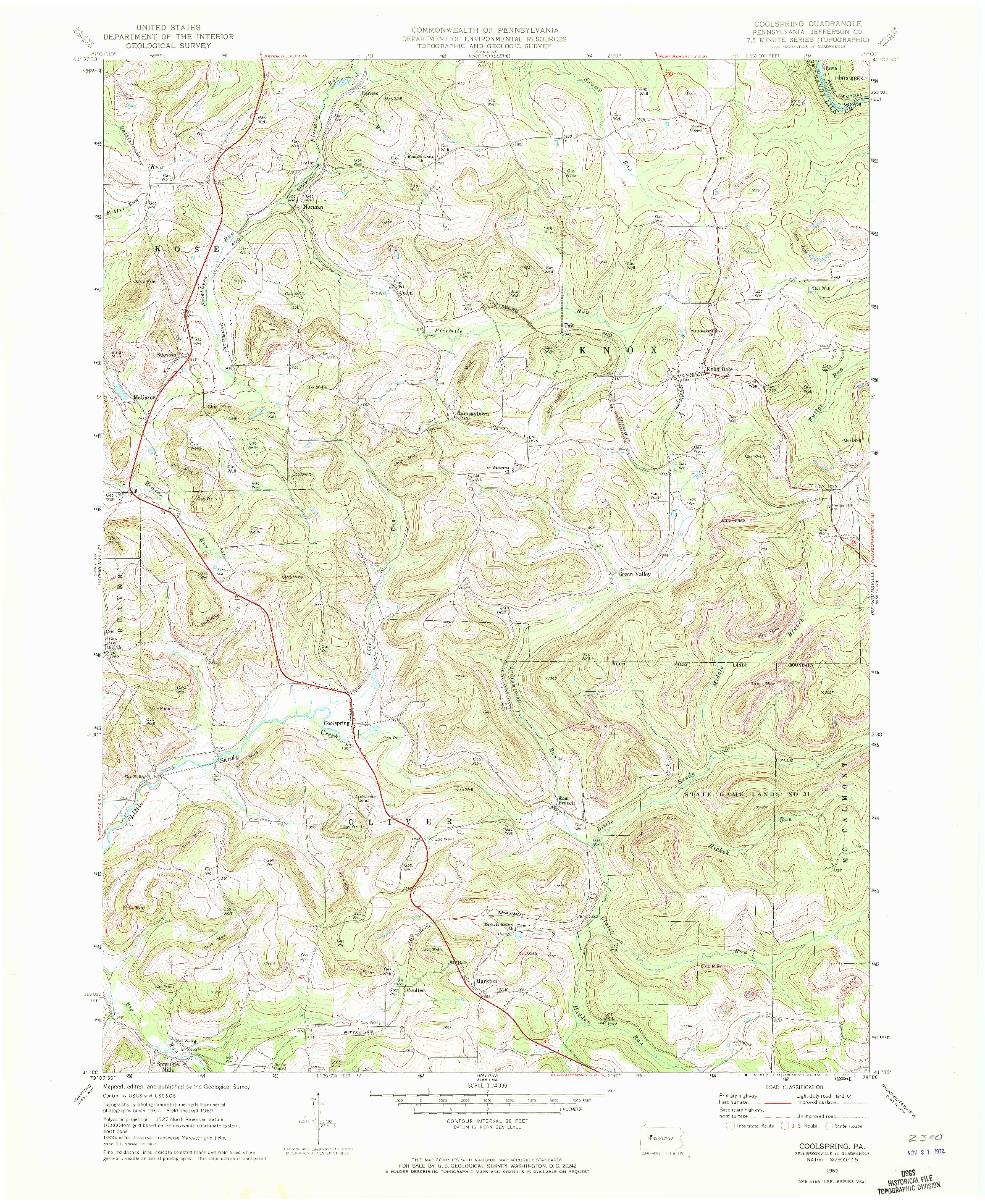 USGS 1:24000-SCALE QUADRANGLE FOR COOLSPRING, PA 1969