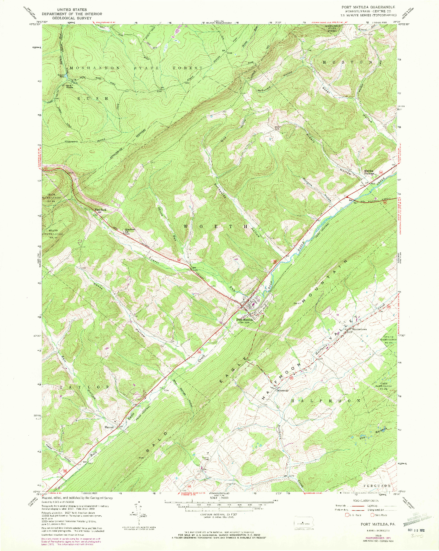 USGS 1:24000-SCALE QUADRANGLE FOR PORT MATILDA, PA 1959