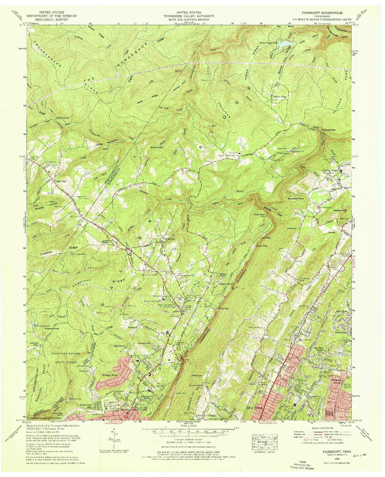 USGS 1:24000-SCALE QUADRANGLE FOR FAIRMOUNT, TN 1969