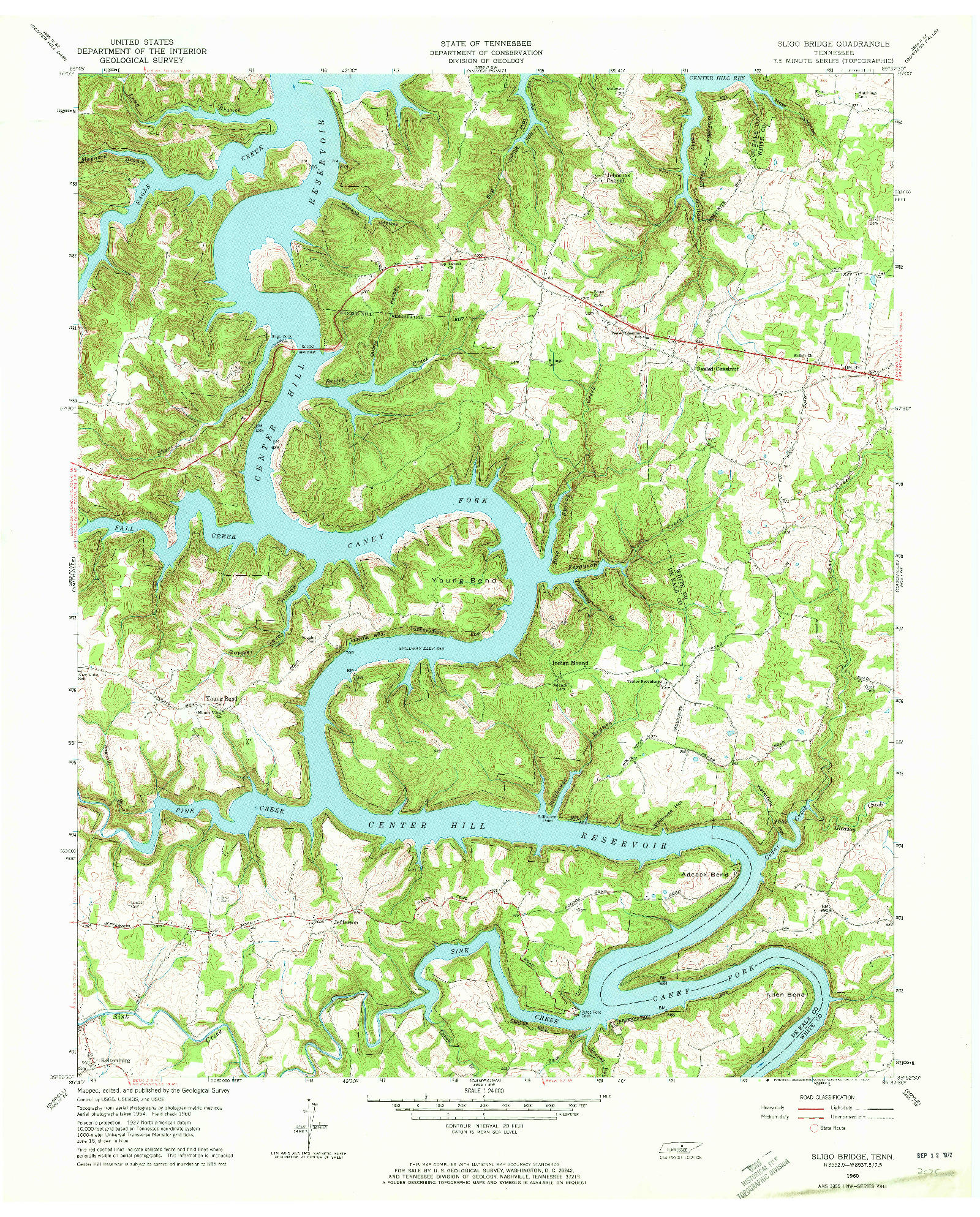 USGS 1:24000-SCALE QUADRANGLE FOR SLIGO BRIDGE, TN 1960