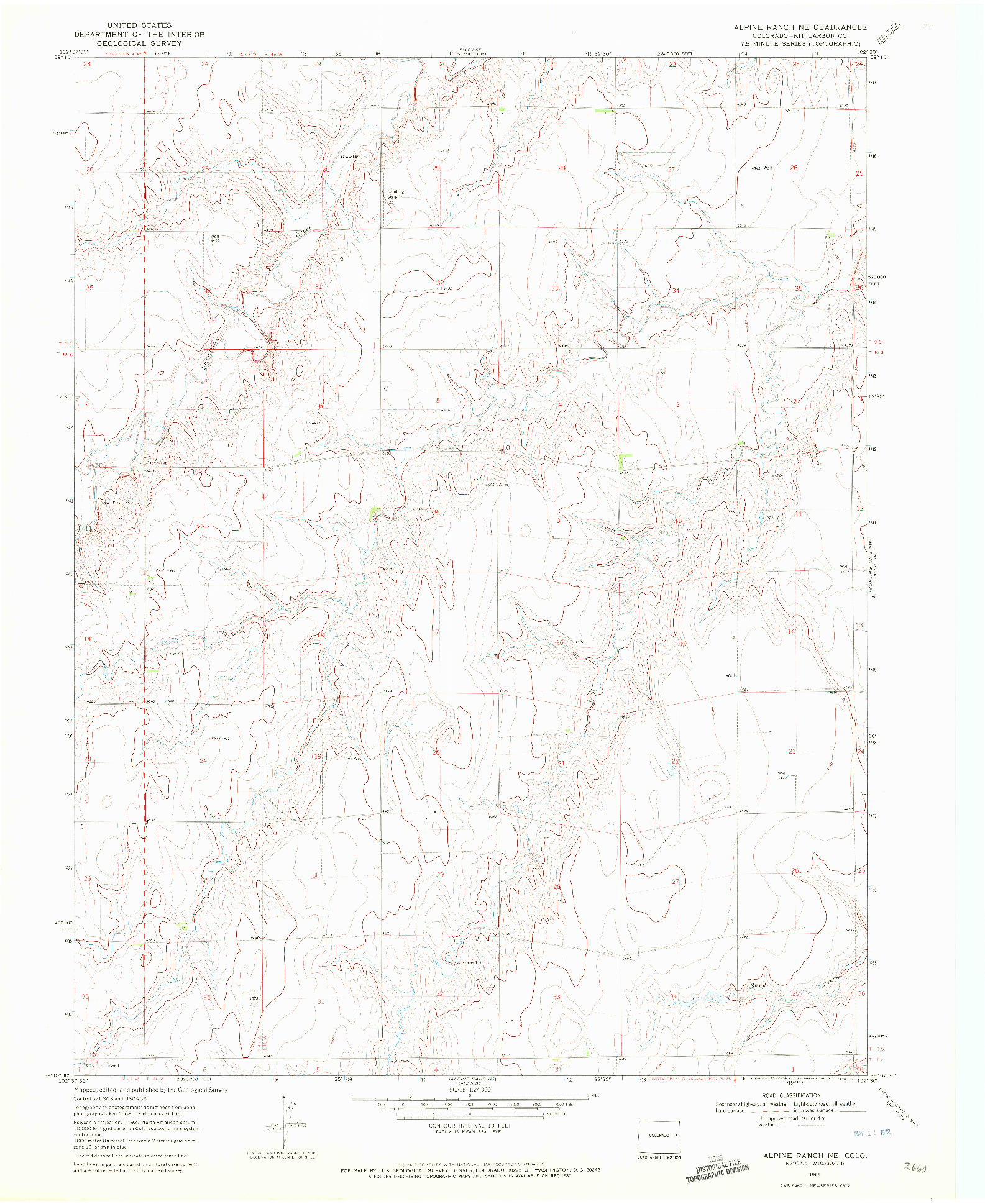 USGS 1:24000-SCALE QUADRANGLE FOR ALPINE RANCH NE, CO 1969
