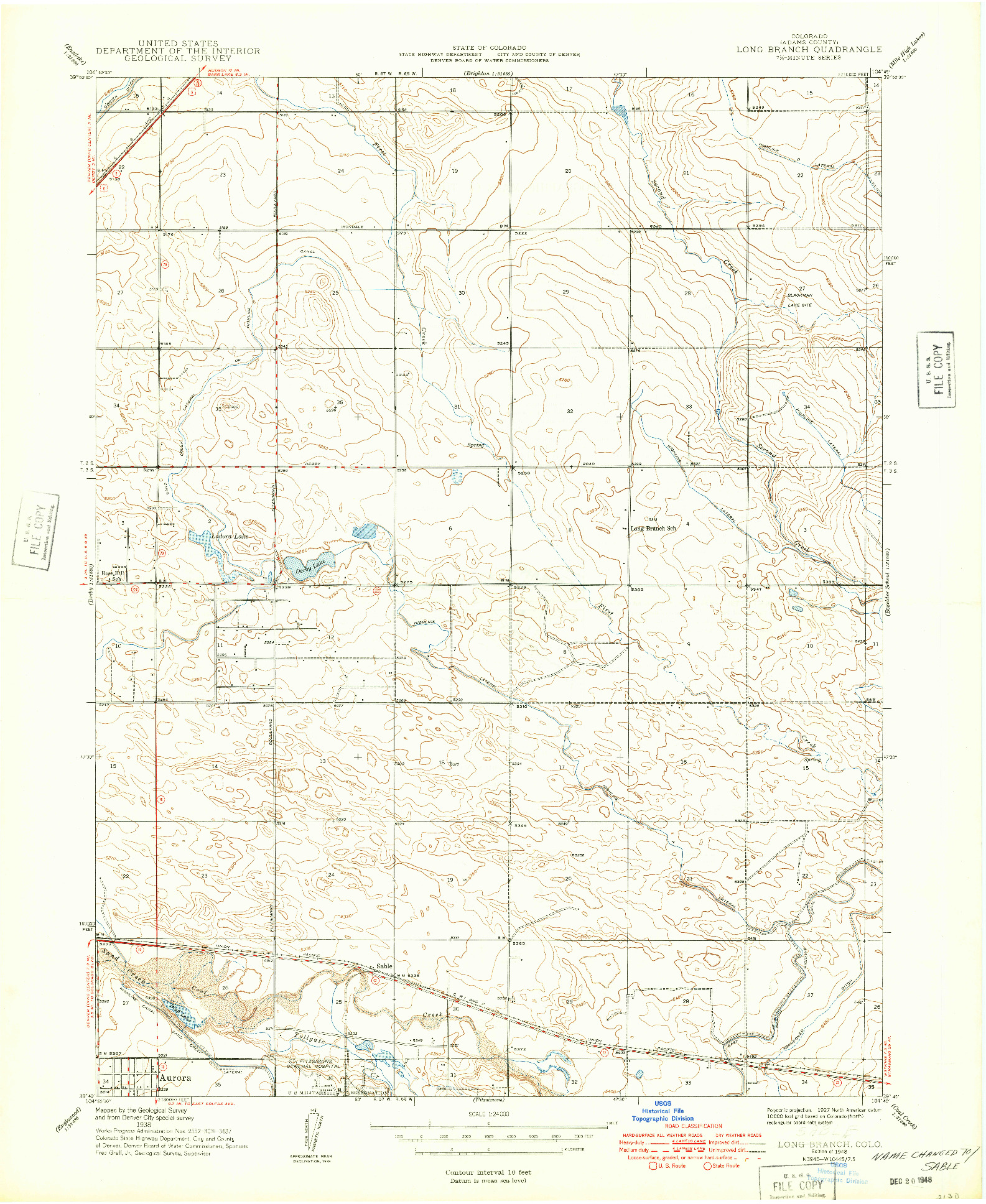 USGS 1:24000-SCALE QUADRANGLE FOR LONG BRANCH, CO 1972