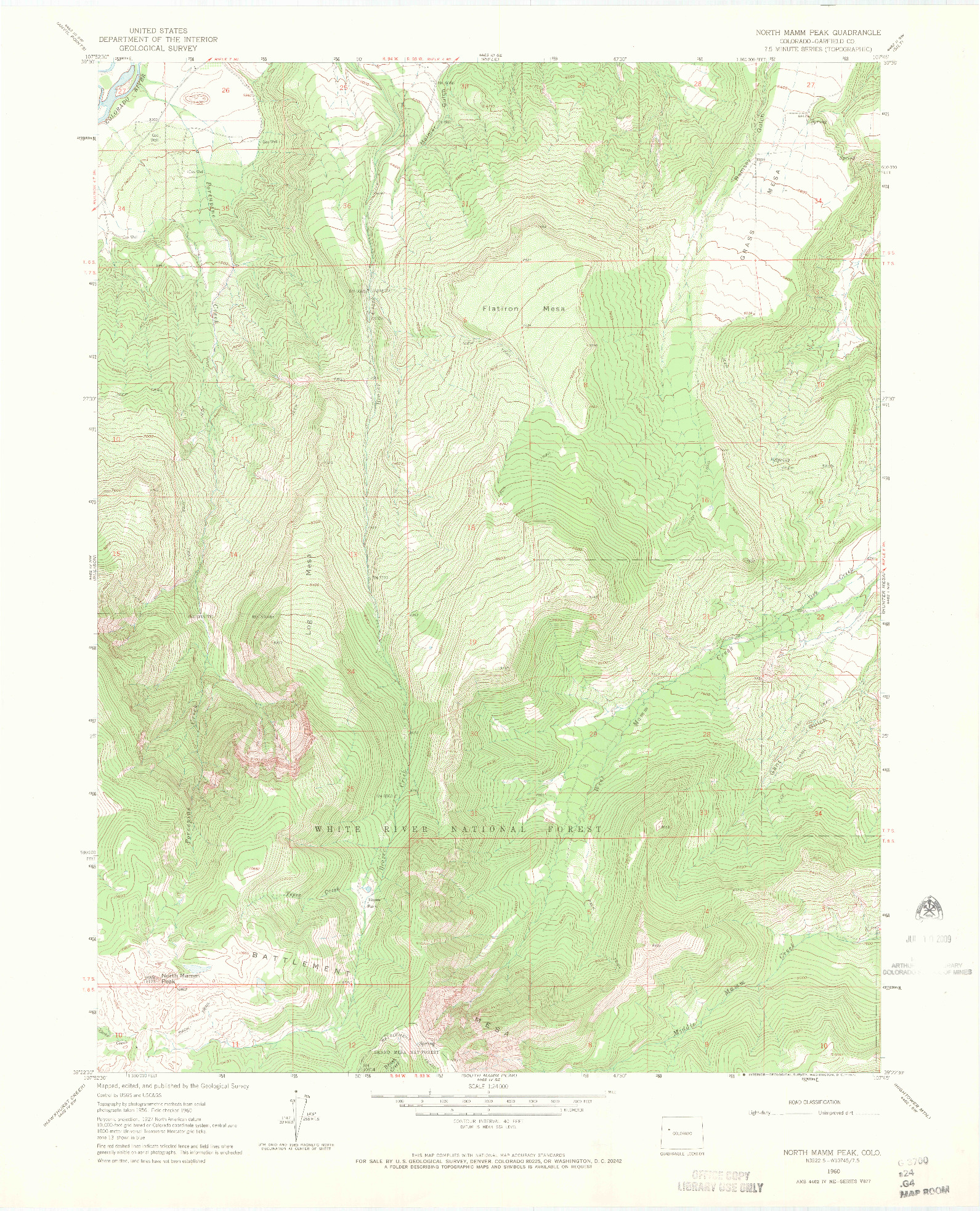 USGS 1:24000-SCALE QUADRANGLE FOR NORTH MAMM PEAK, CO 1960