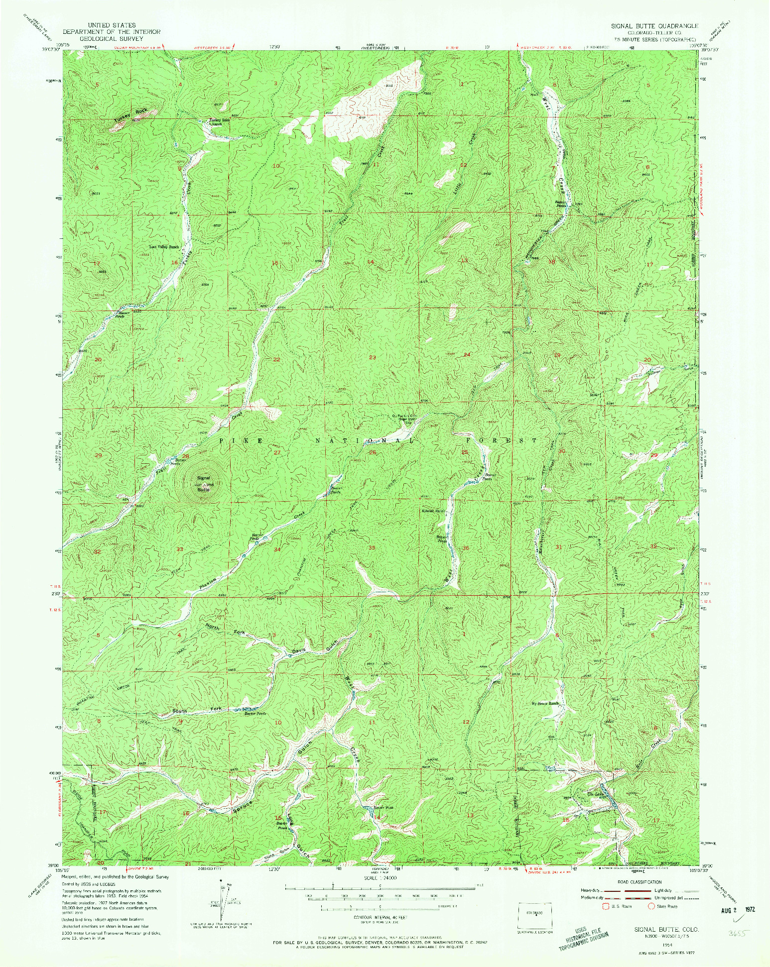 USGS 1:24000-SCALE QUADRANGLE FOR SIGNAL BUTTE, CO 1954
