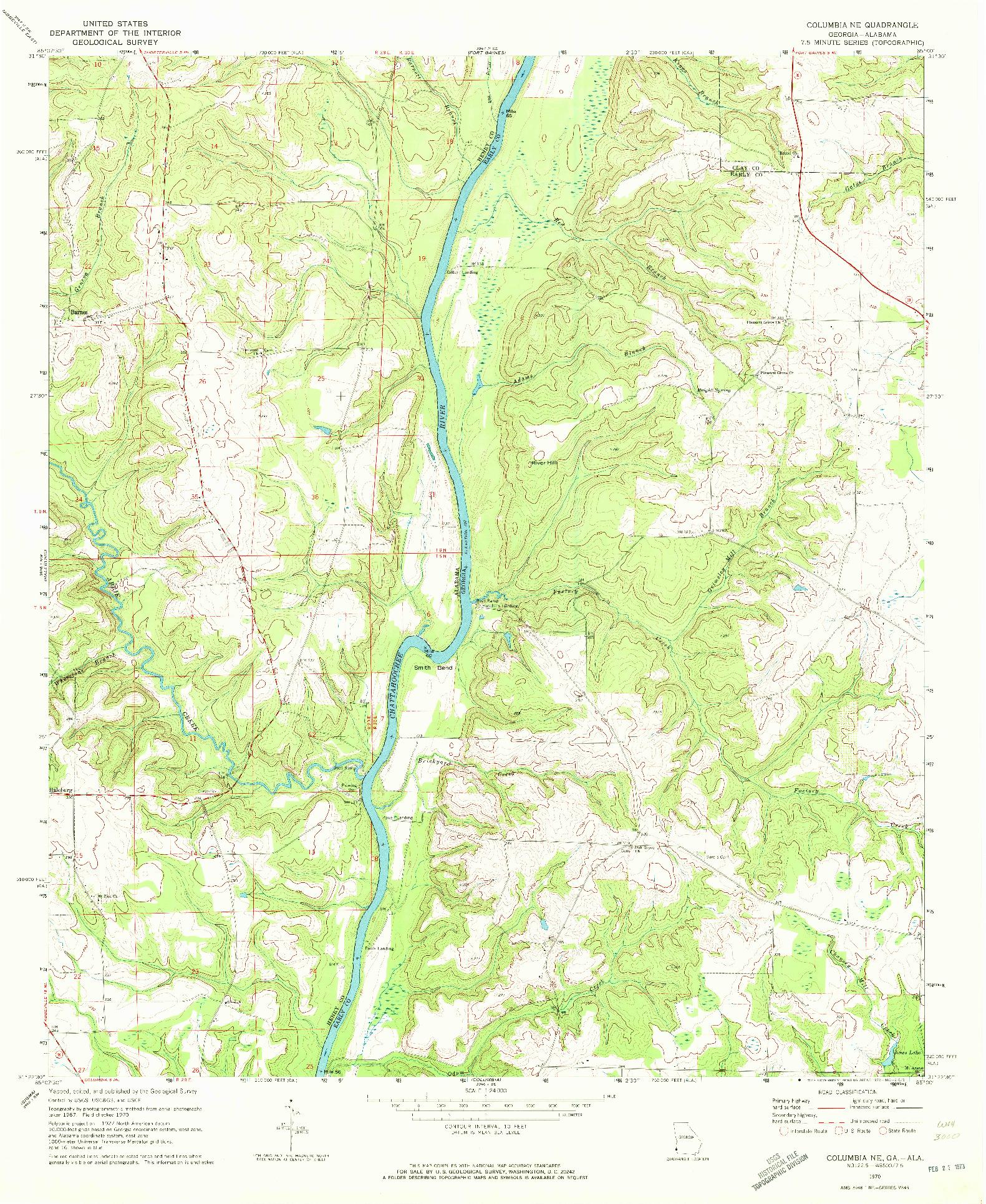 USGS 1:24000-SCALE QUADRANGLE FOR COLUMBIA NE, GA 1970