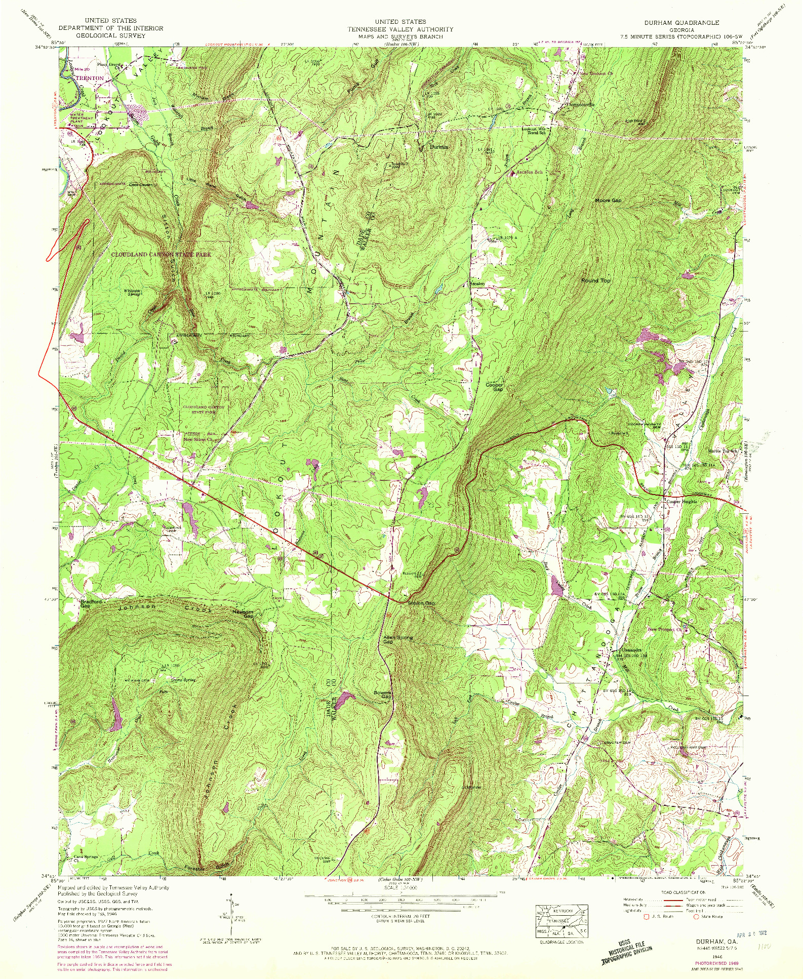 USGS 1:24000-SCALE QUADRANGLE FOR DURHAM, GA 1946