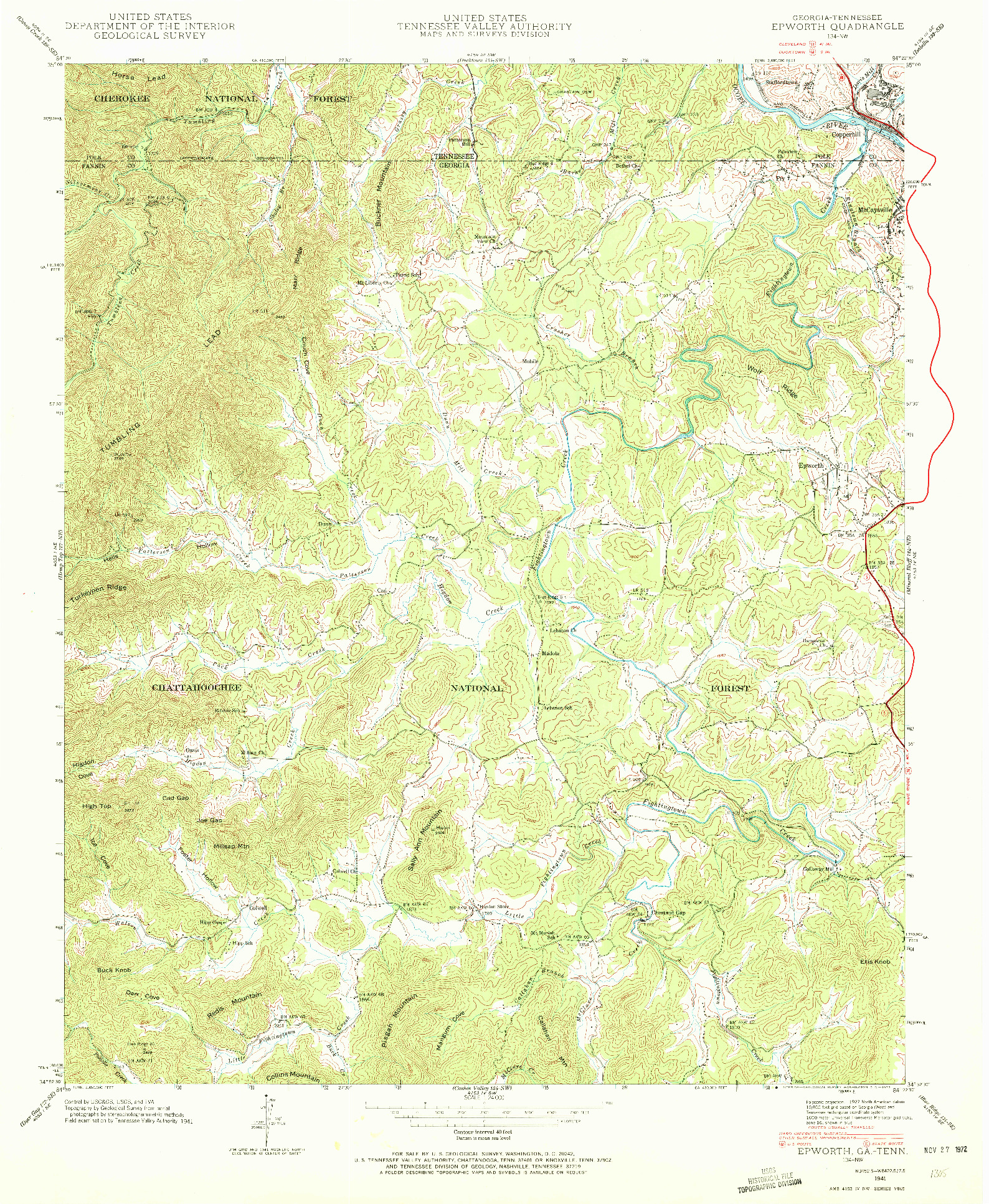 USGS 1:24000-SCALE QUADRANGLE FOR EPWORTH, GA 1941
