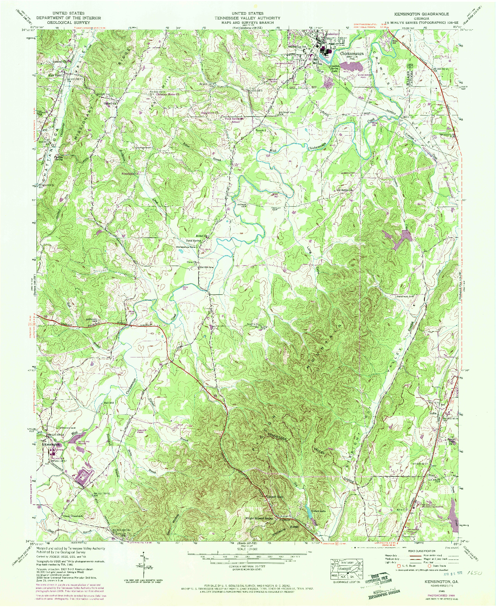 USGS 1:24000-SCALE QUADRANGLE FOR KENSINGTON, GA 1946