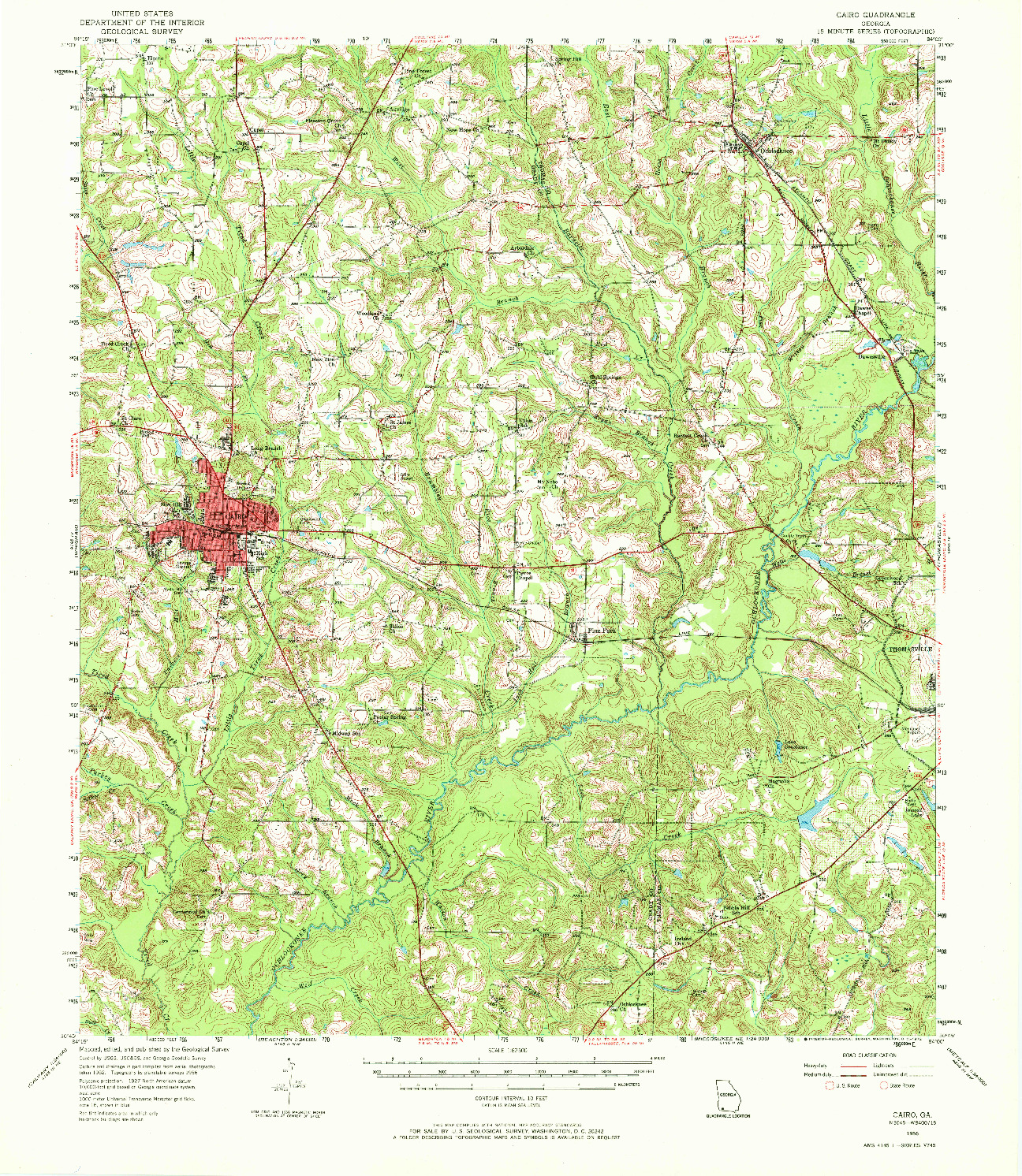 USGS 1:62500-SCALE QUADRANGLE FOR CAIRO, GA 1956