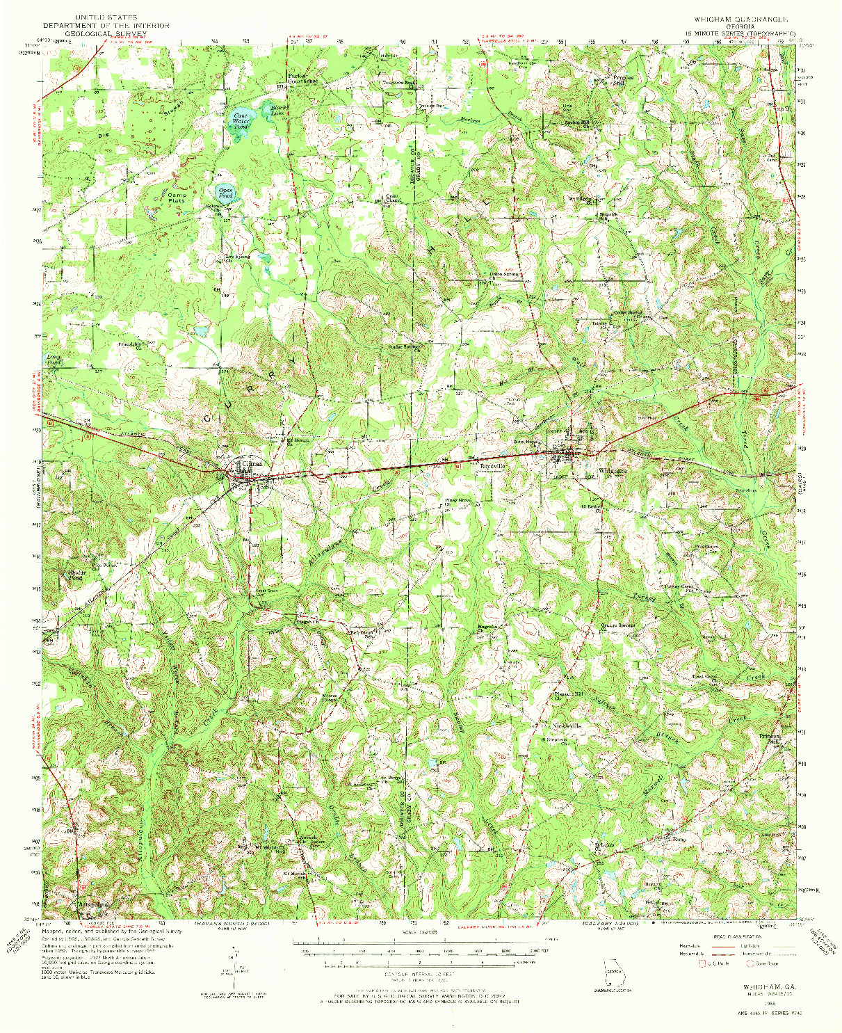 USGS 1:62500-SCALE QUADRANGLE FOR WHIGHAM, GA 1955